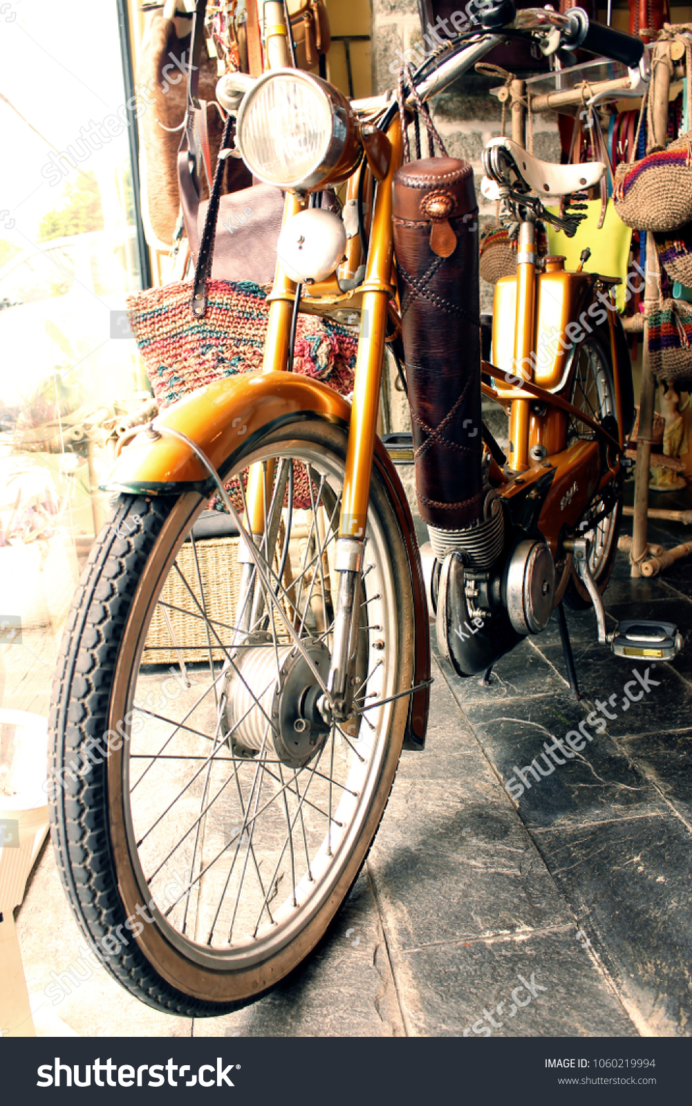 antique motorized bicycle