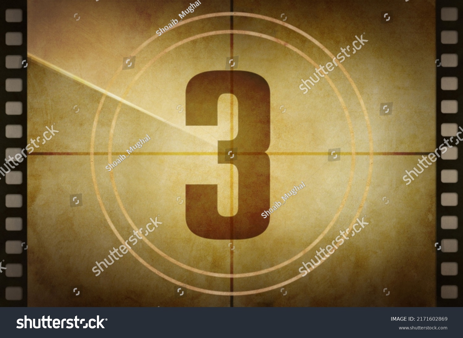 Vintage Old Film Projector Countdown Screen Stock Illustration ...