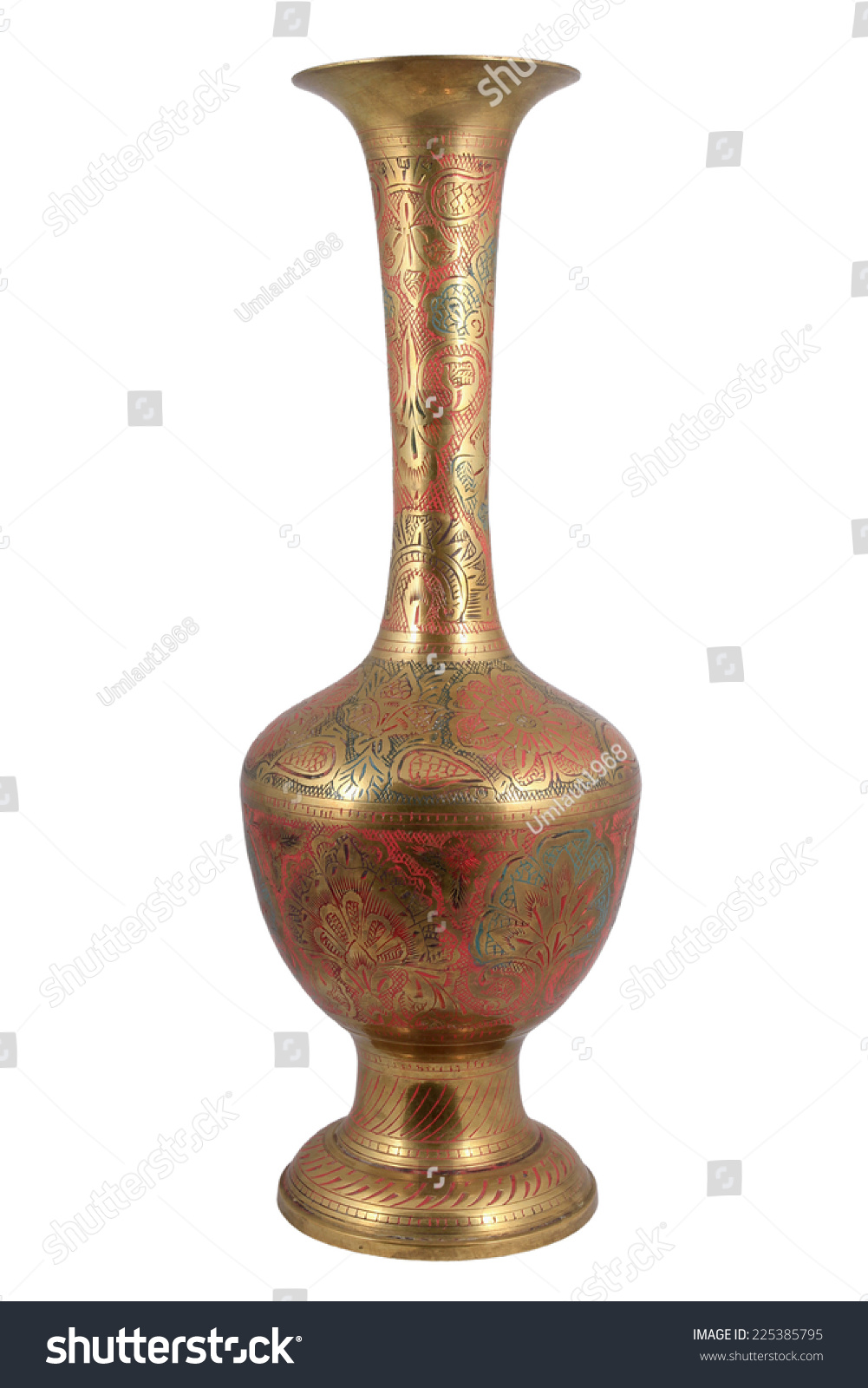 Vintage Oriental Metal Vase Your Design Stock Photo Edit Now