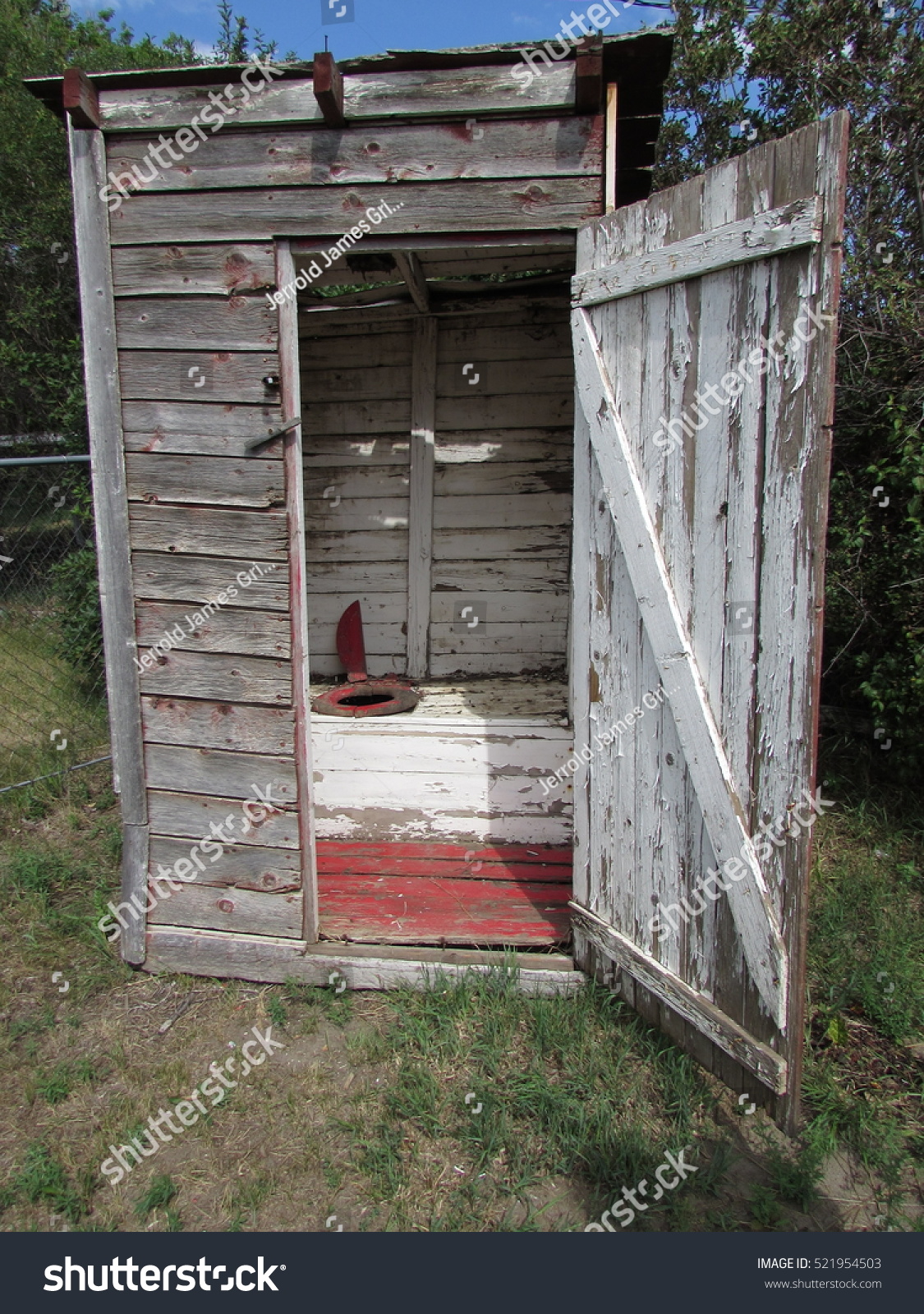 Vintage Wooden Shed or Alley or Outhouse Door