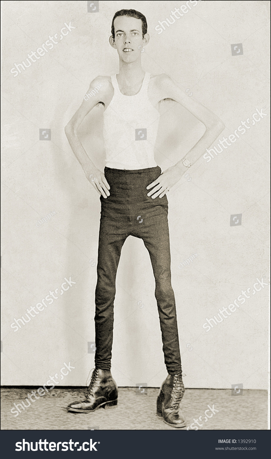 Vintage Photo Thin Man Tank Top Stock Photo Edit Now