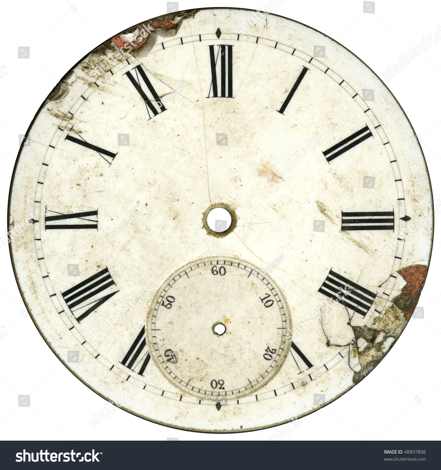 Vintage Pocket Watch - Dial Only - Isolated With Clipping Path Stock ...