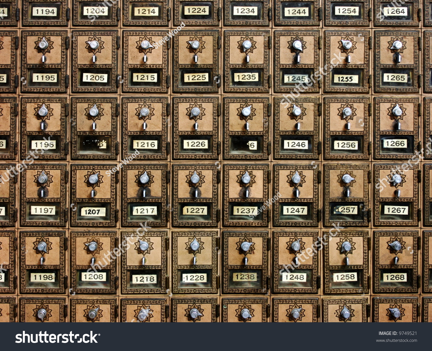 Vintage Post Office Boxes Stock Photo 9749521 : Shutterstock