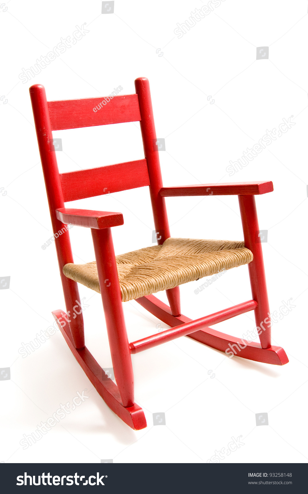 Vintage Refurbished Wooden Childs Rocking Chair Stock Photo Edit