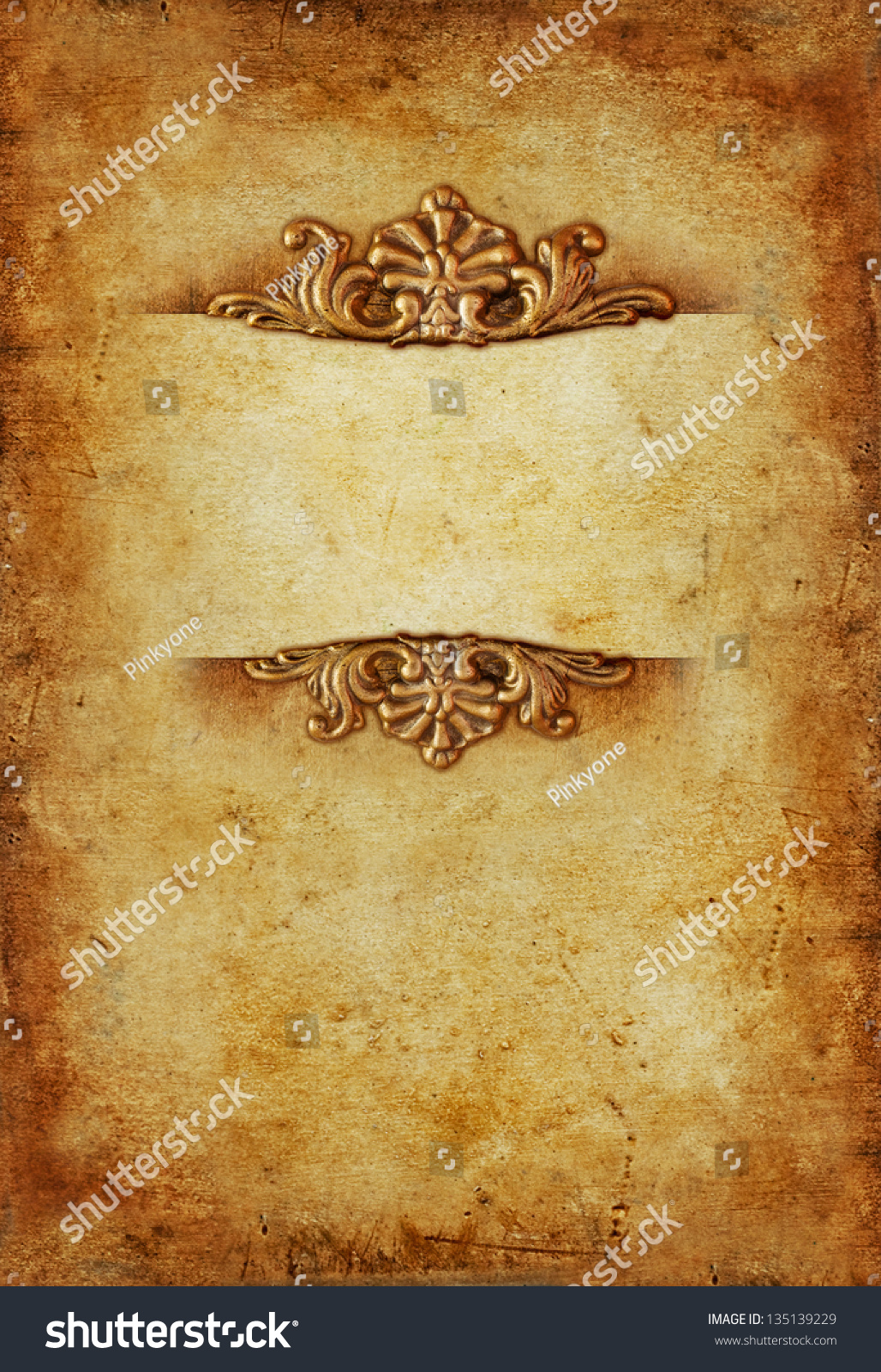 Vintage Royal Background With Space For Text Vintage Royal Gold Vertical Background Floral Stock Photo