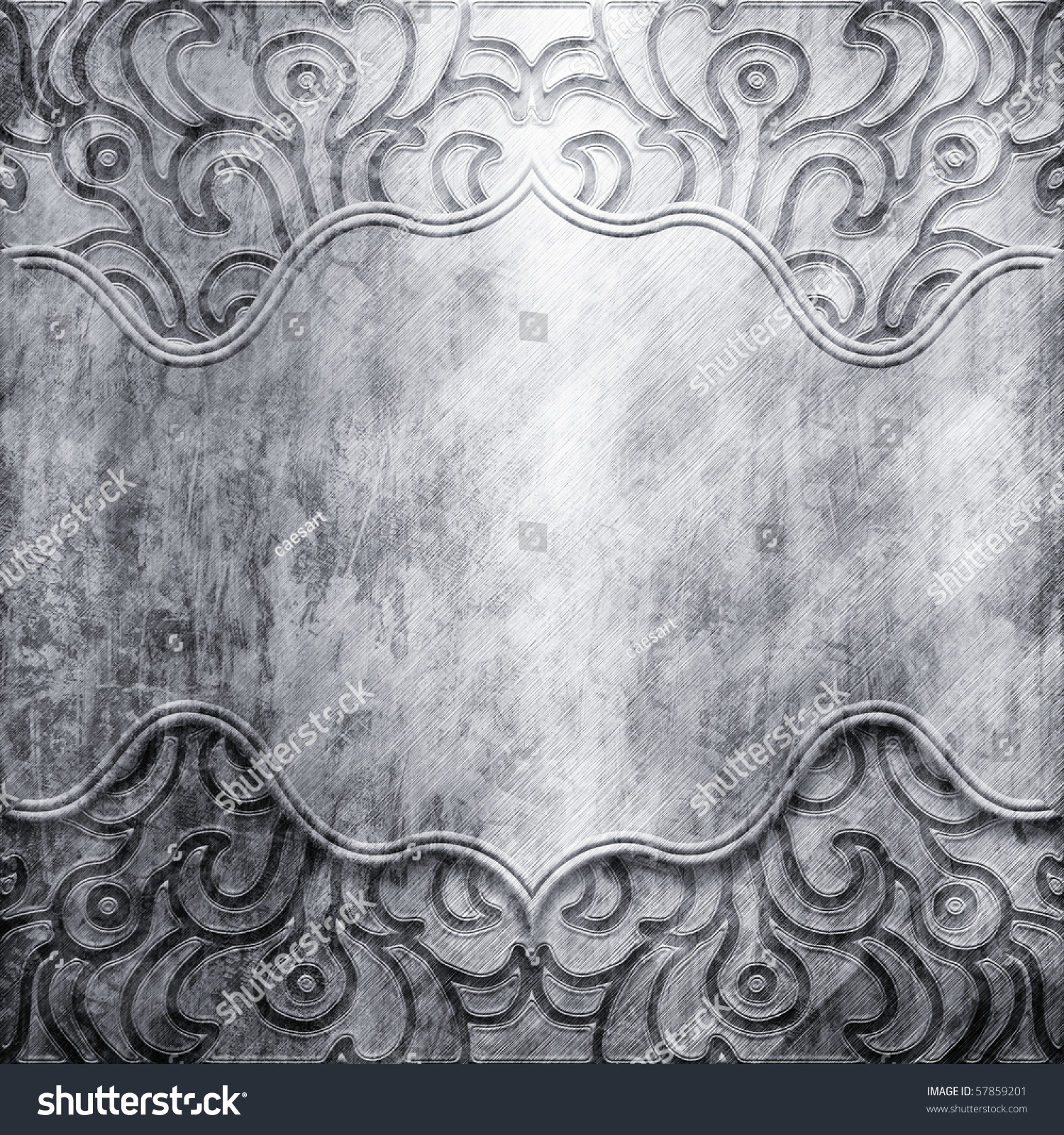 Vintage Silver Background With Shabby Pattern Stock Photo 57859201 ...