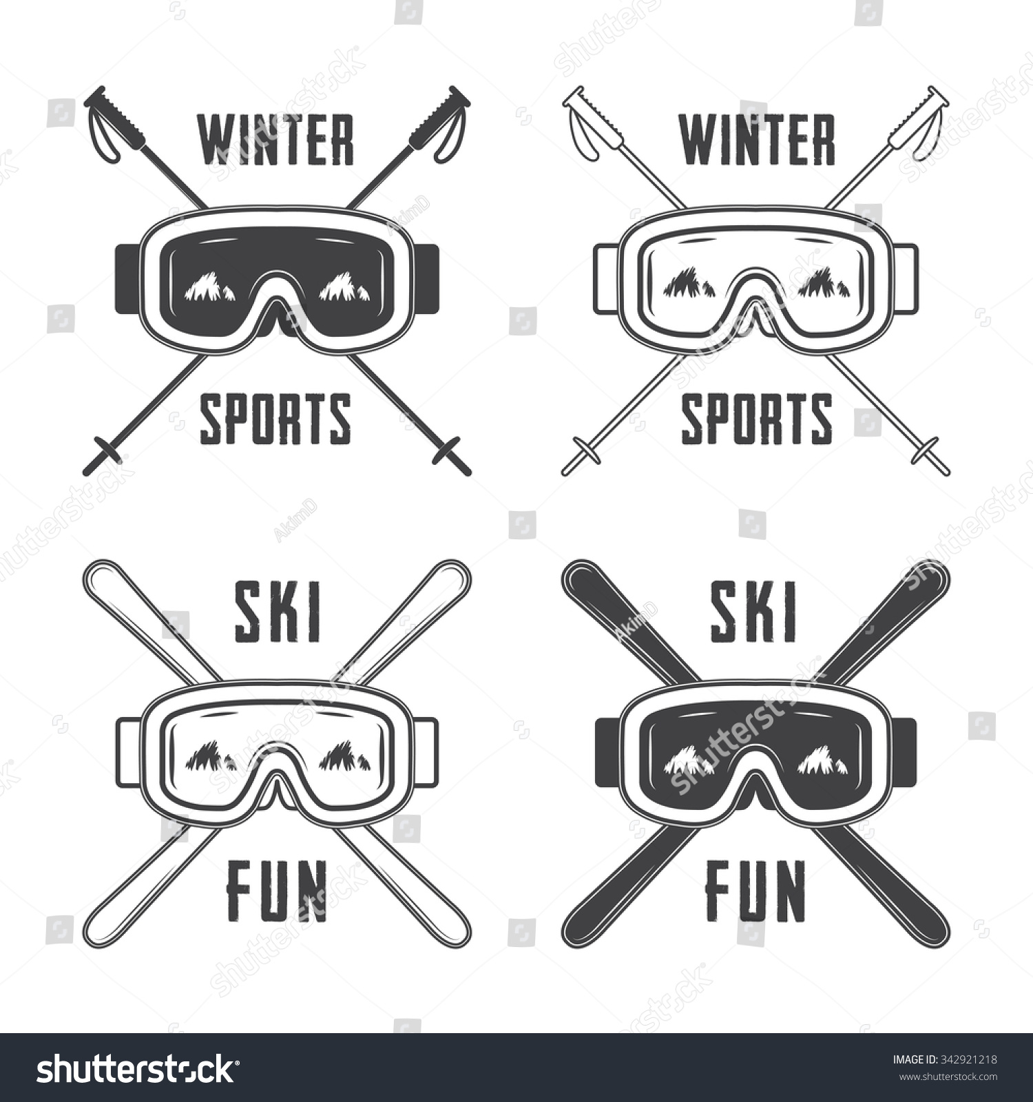 Vintage Ski And Arctic Expeditions Logos, Badges, Emblems And Design ...