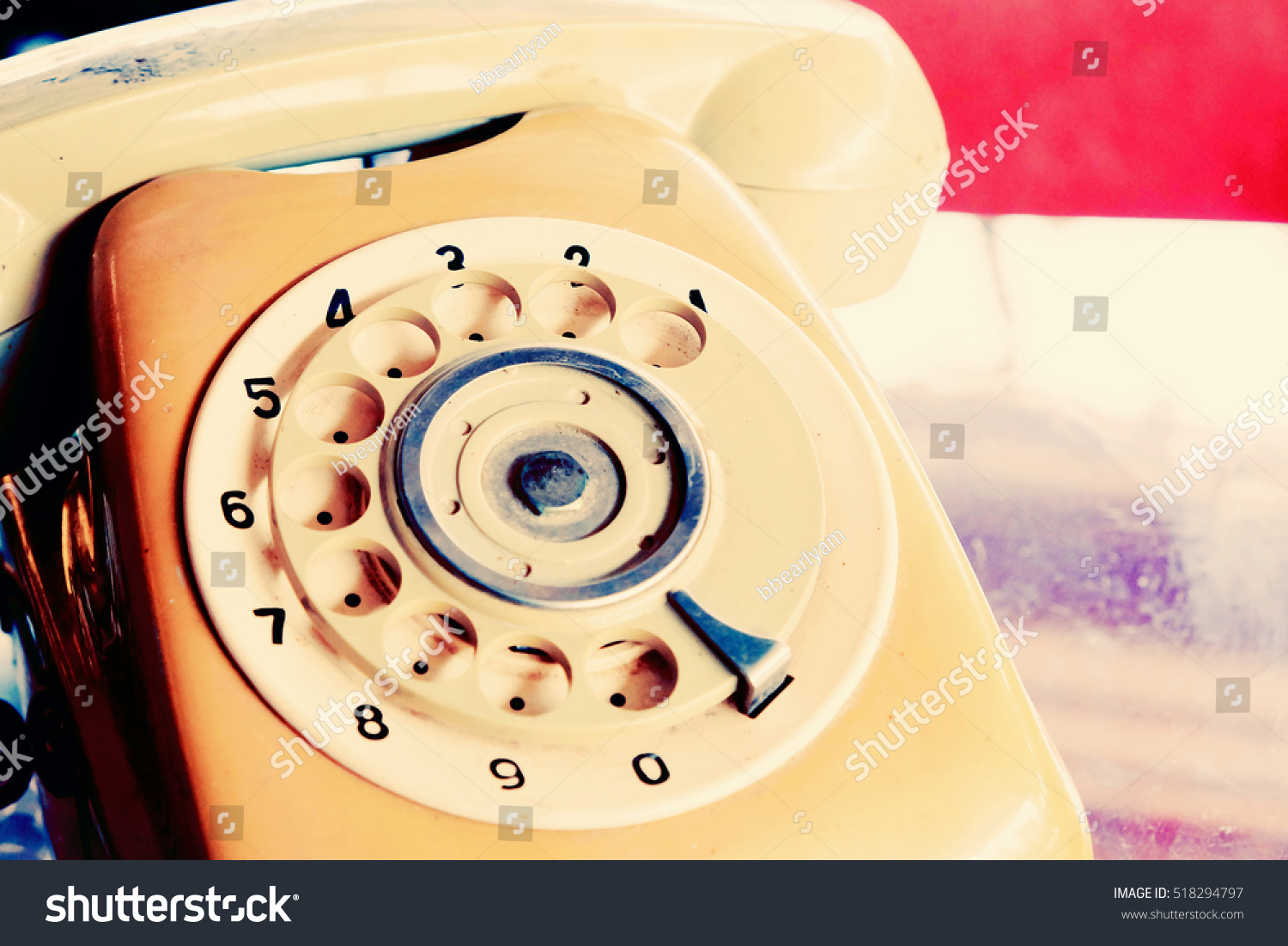 Vintage Telephone Rotary Dial Mechanism Stock Photo 518294797 ...