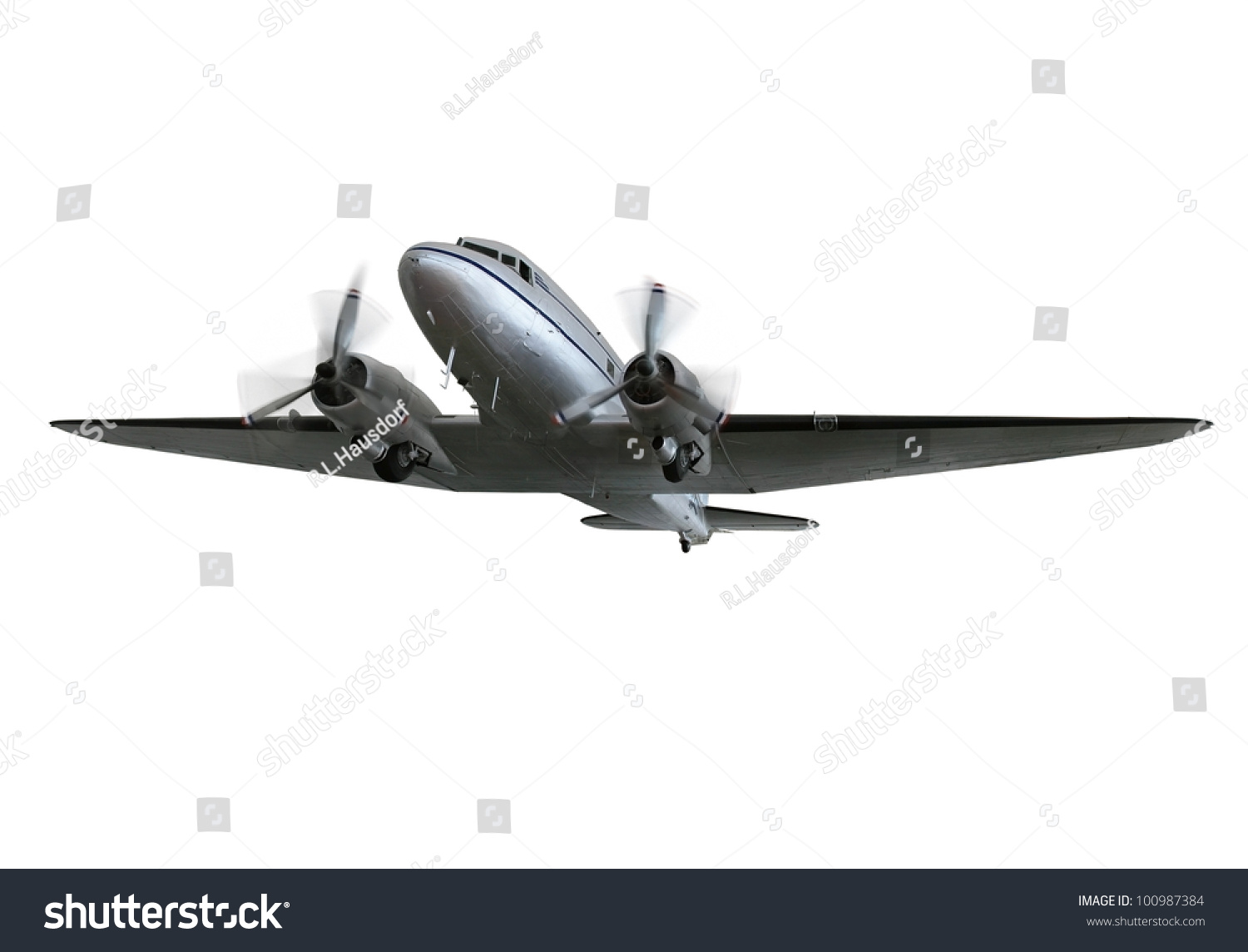 Vintage Twin Prop Cargo Plane Isolated Stock Photo 20 ...