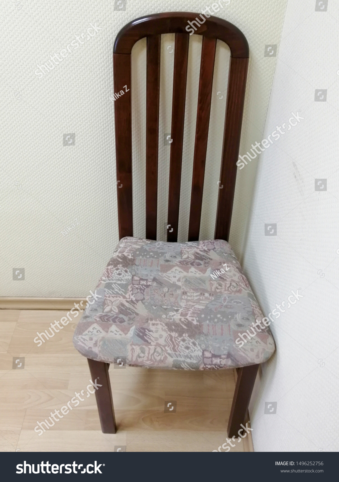 Vintage Wooden Chair High Back Corner Stock Photo Edit Now