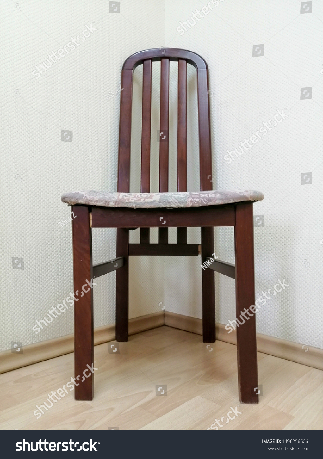 Vintage Wooden Chair High Back Corner Stock Photo Edit Now