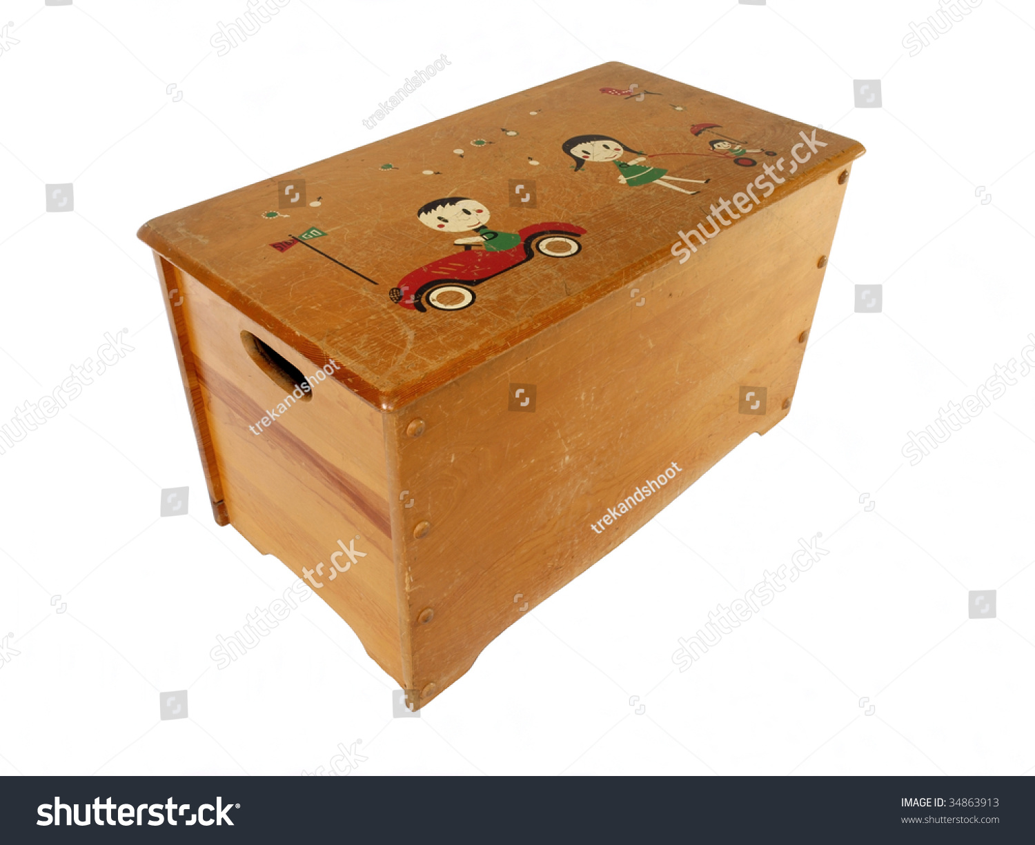 Vintage Wooden Toy Box From The 1950'S. Stock Photo 34863913 : Shutterstock