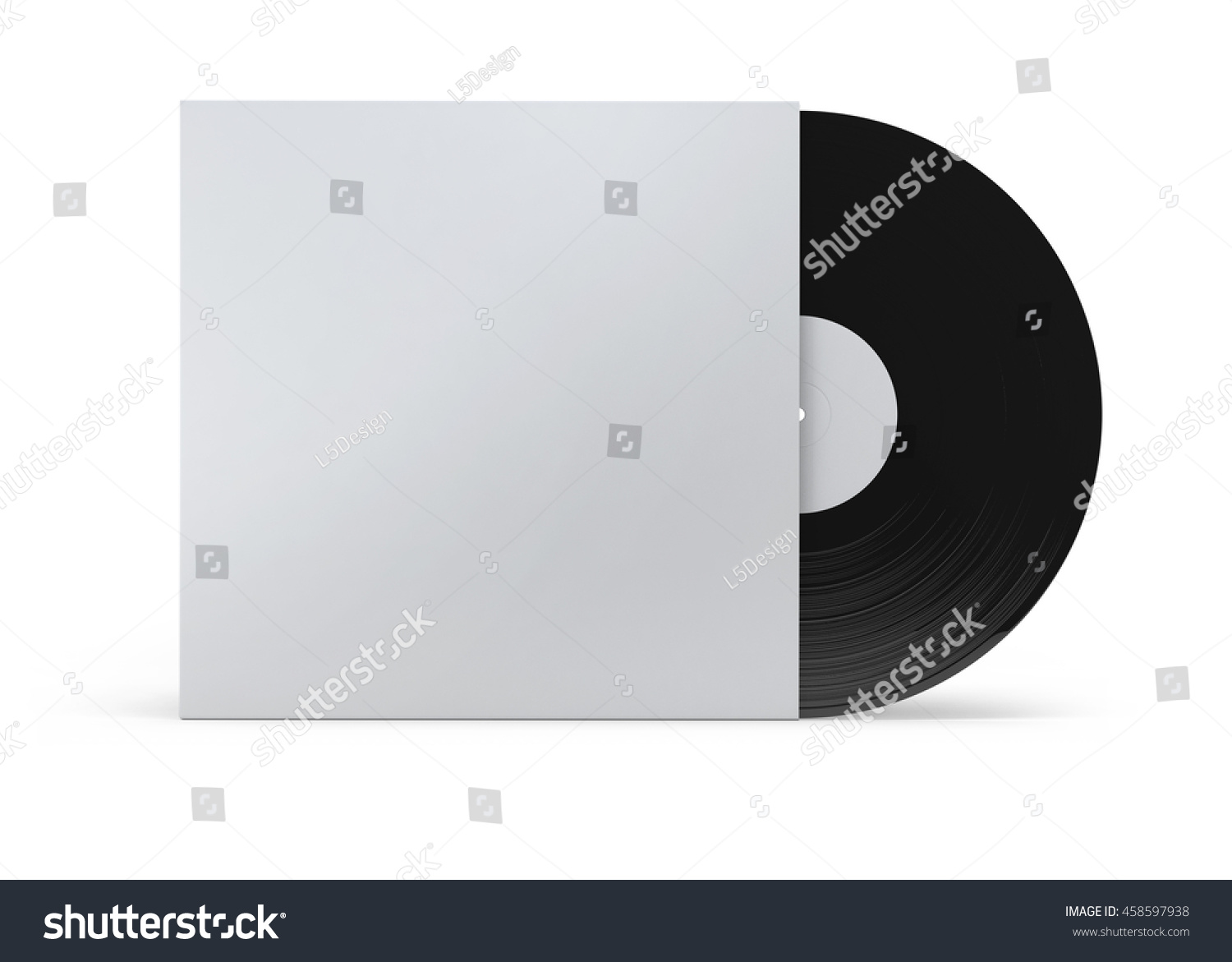 Vinyl Record Sleeve Mockup 3d Illustration Stock Illustration 458597938 ...