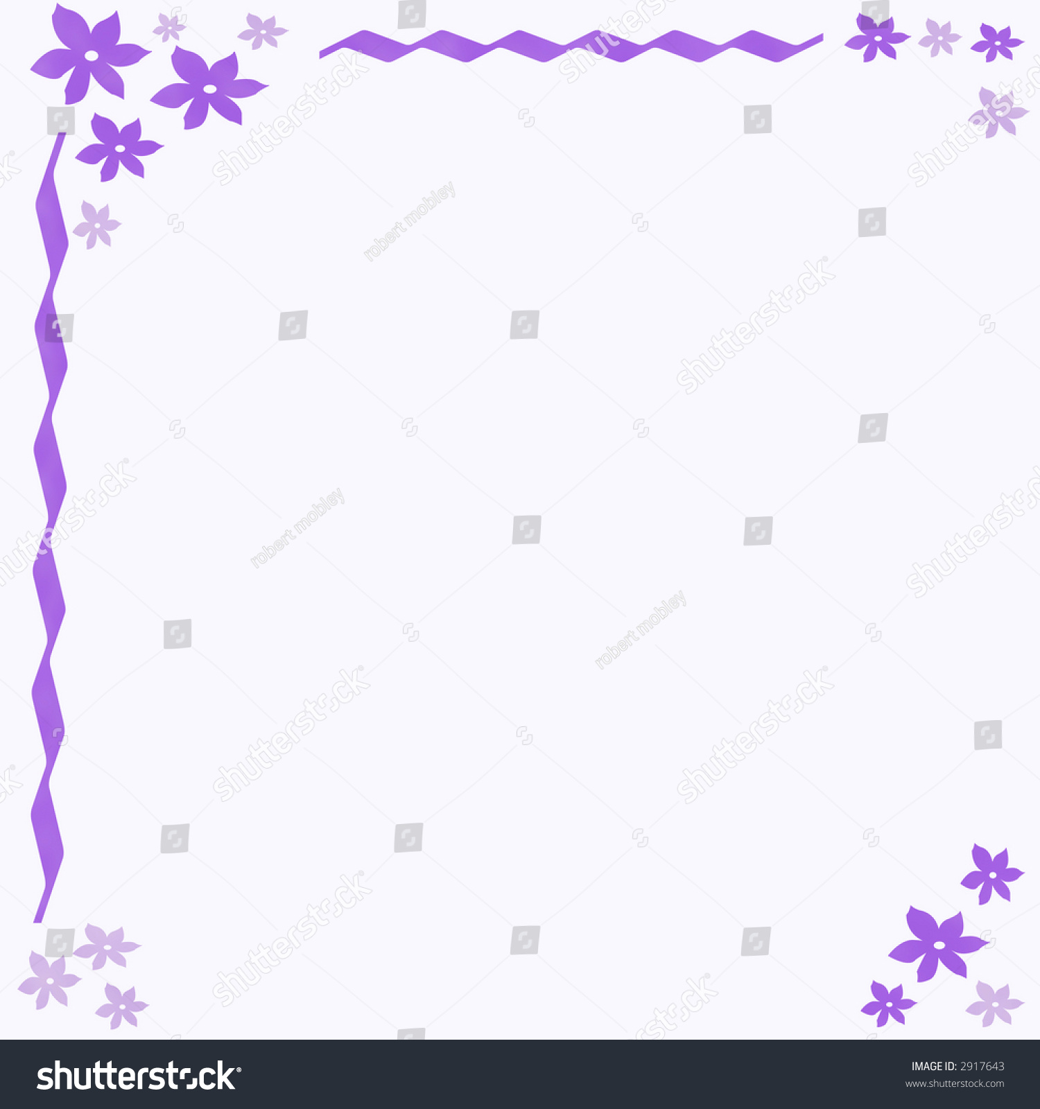 Violet Flowers Vines Border On Blank Stock Illustration 2917643 ...