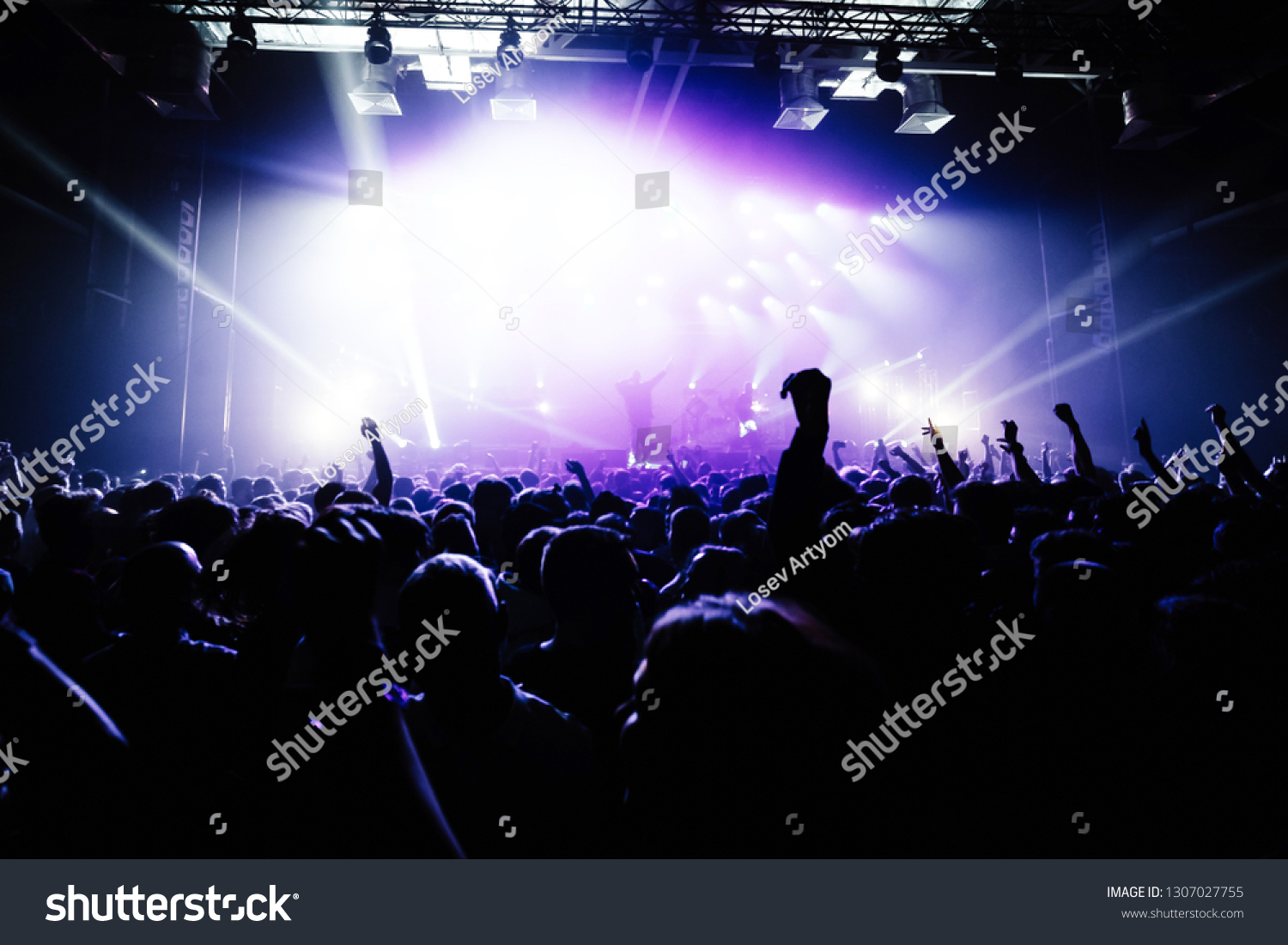 Violet Lights Performance Crowd People Music Stock Photo 1307027755 ...