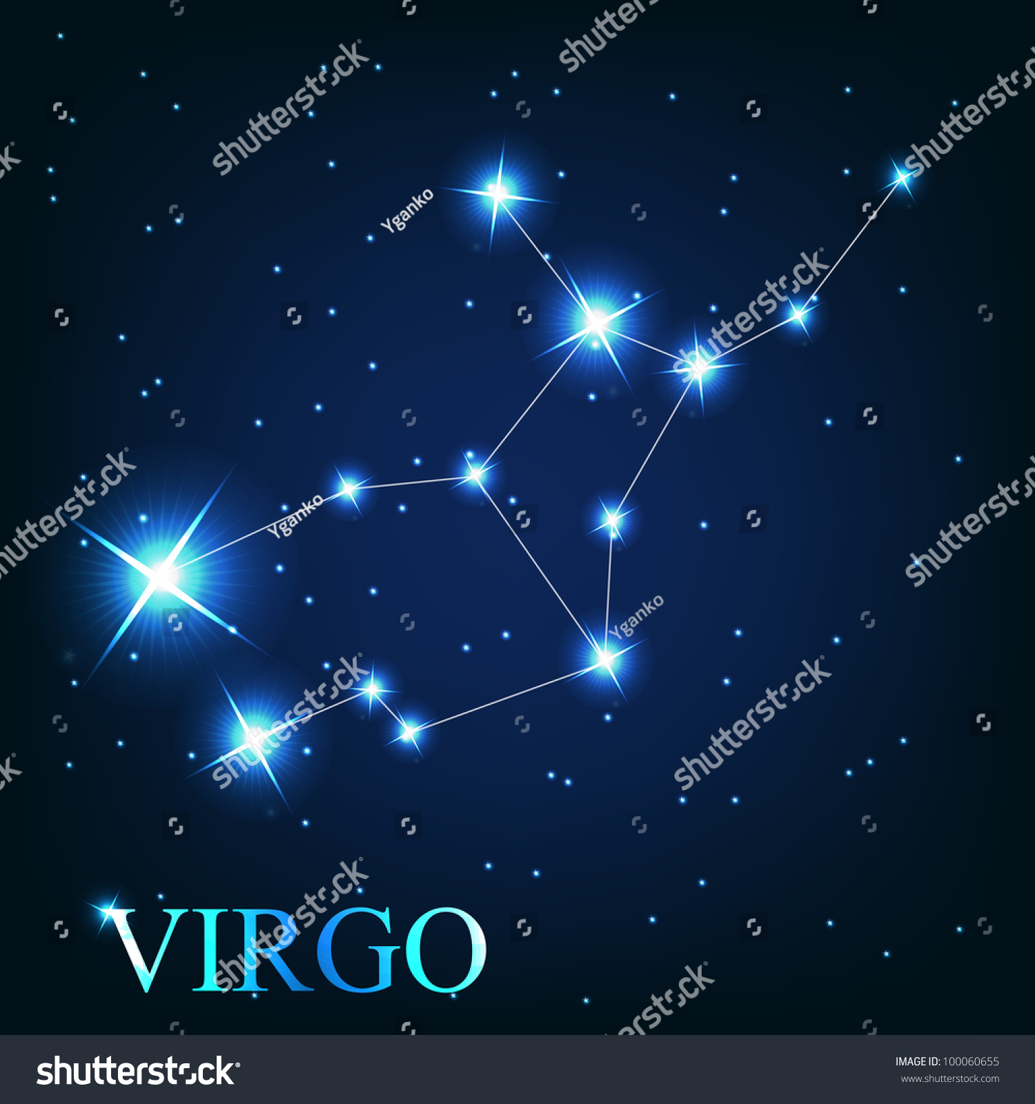 Virgo Zodiac Sign Of The Beautiful Bright Stars On The Background Of ...