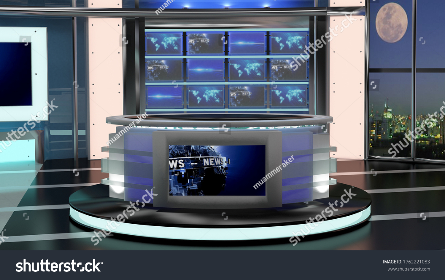 Virtual Tv Studio News Set 278 Stock Illustration 1762221083