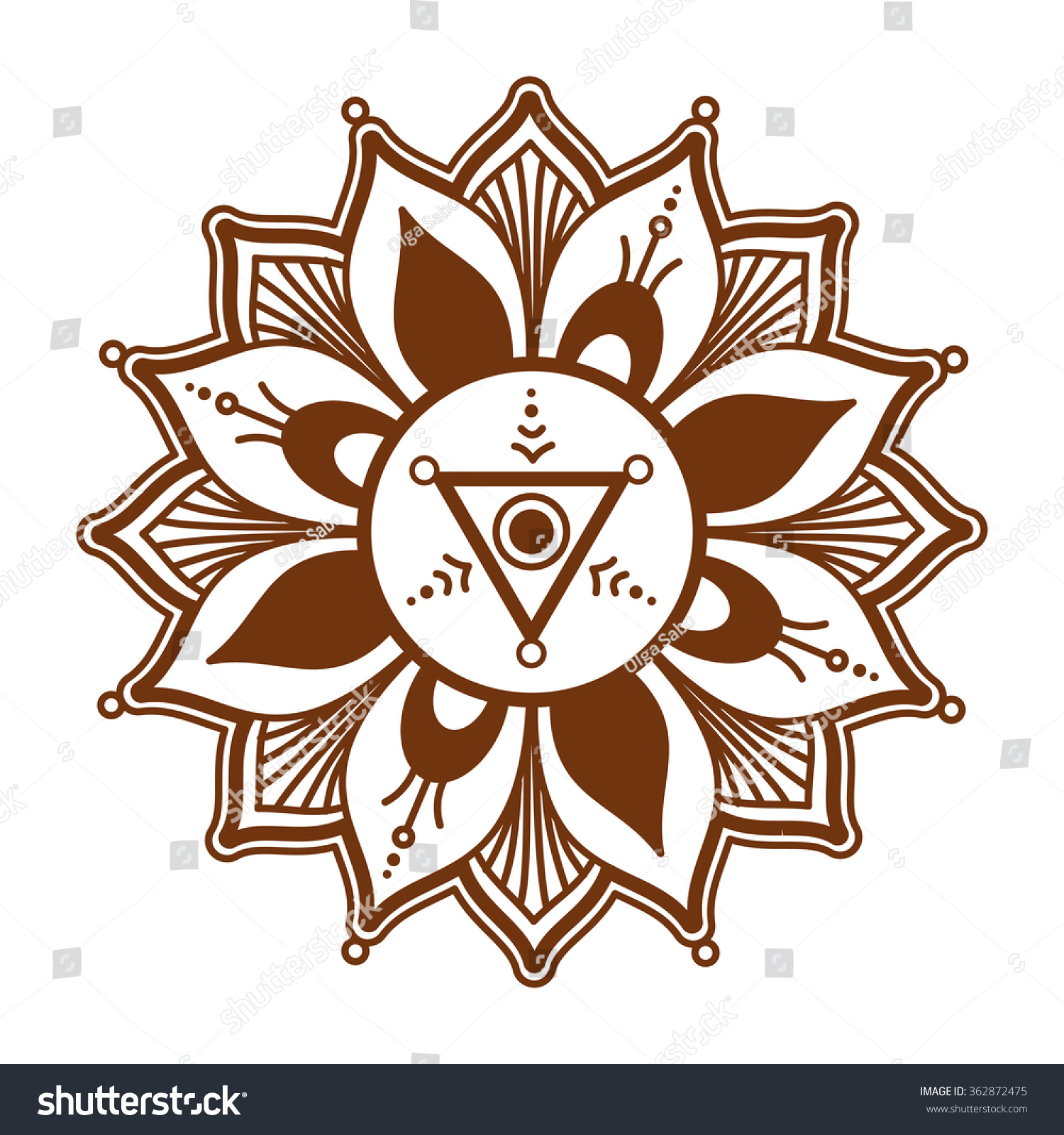 Vishuddha Chakra Henna Tattoo Mehndi Style 스톡 일러스트 362872475 Shutterstock