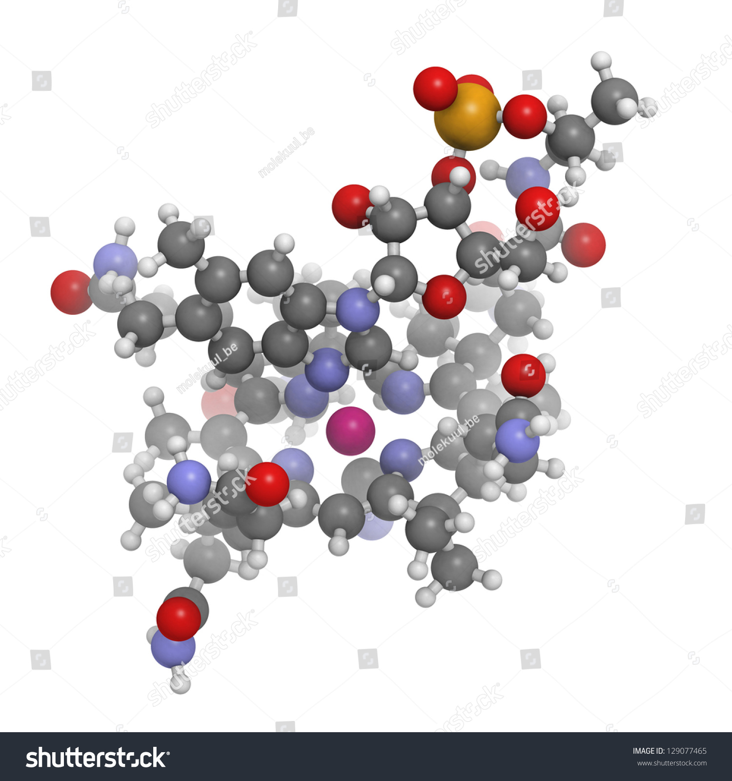 Vitamin B12 Cyanocobalamin Molecular Model Atoms Stock Illustration 129077465 Shutterstock