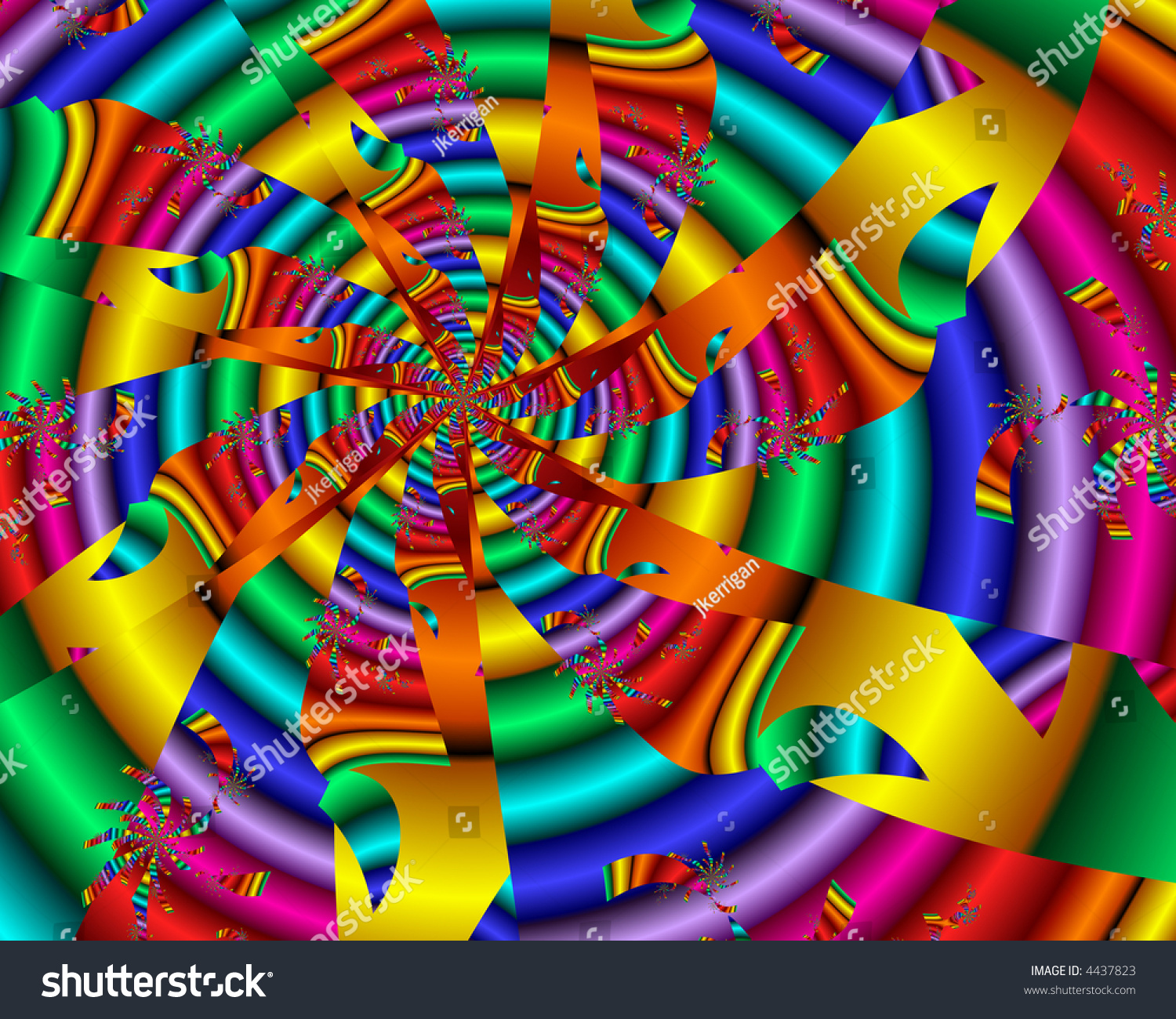 Vivid Rainbow Fractal Spiral Background Stock Photo 4437823 : Shutterstock