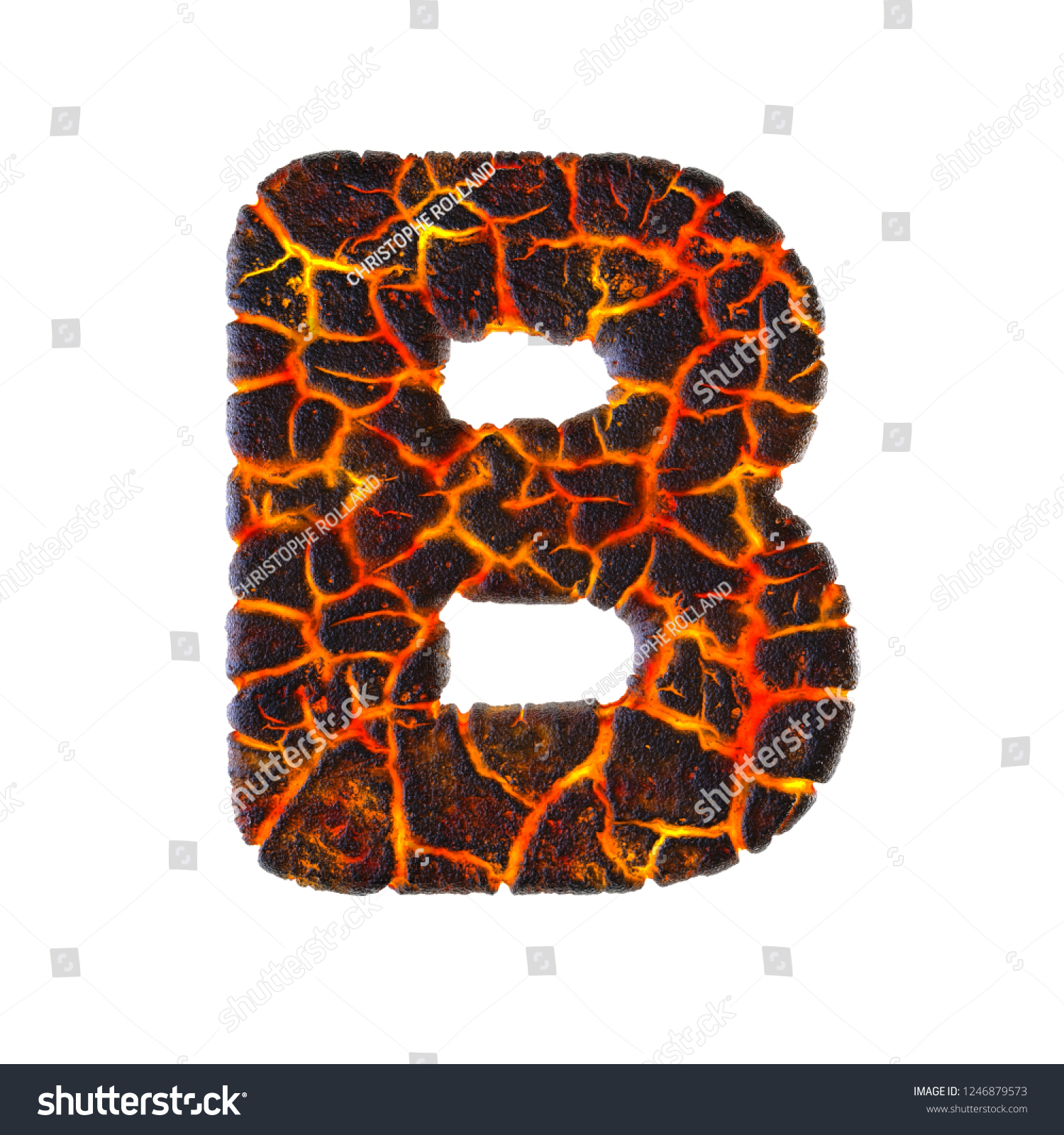 Volcanic Letter B Large 3d Lava Stock Illustration 1246879573 ...