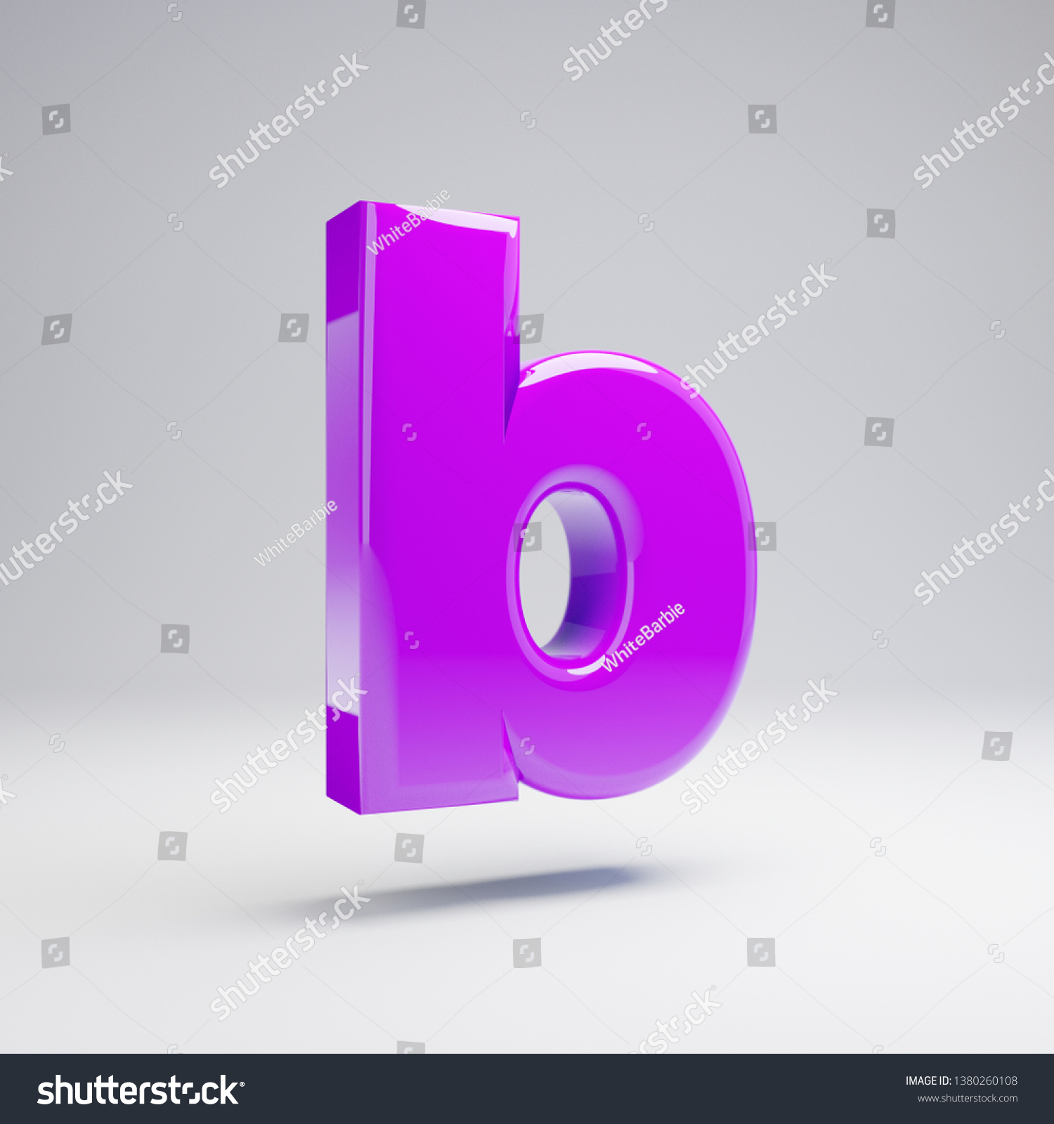 Volumetric Glossy Violet Lowercase Letter B Stock Illustration 1380260108