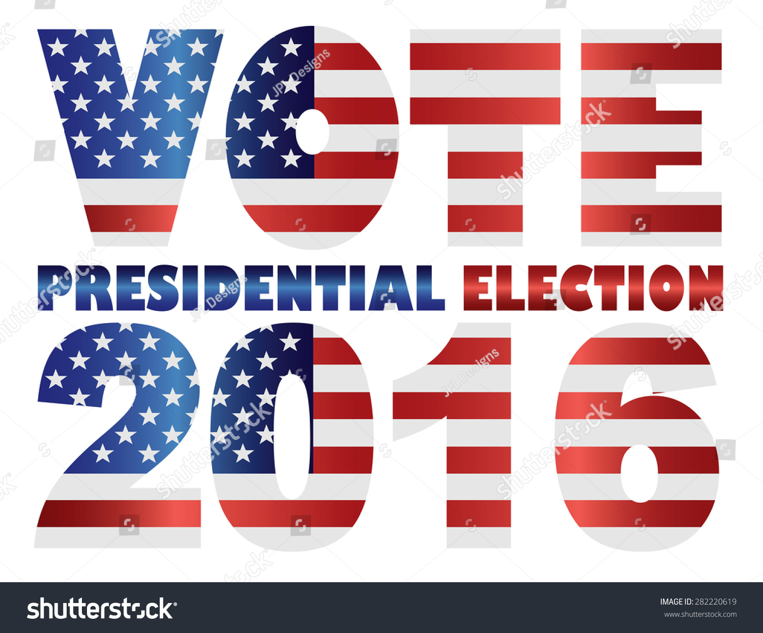 Vote 2016 Presidential Election With American Usa Flag Silhouette ...