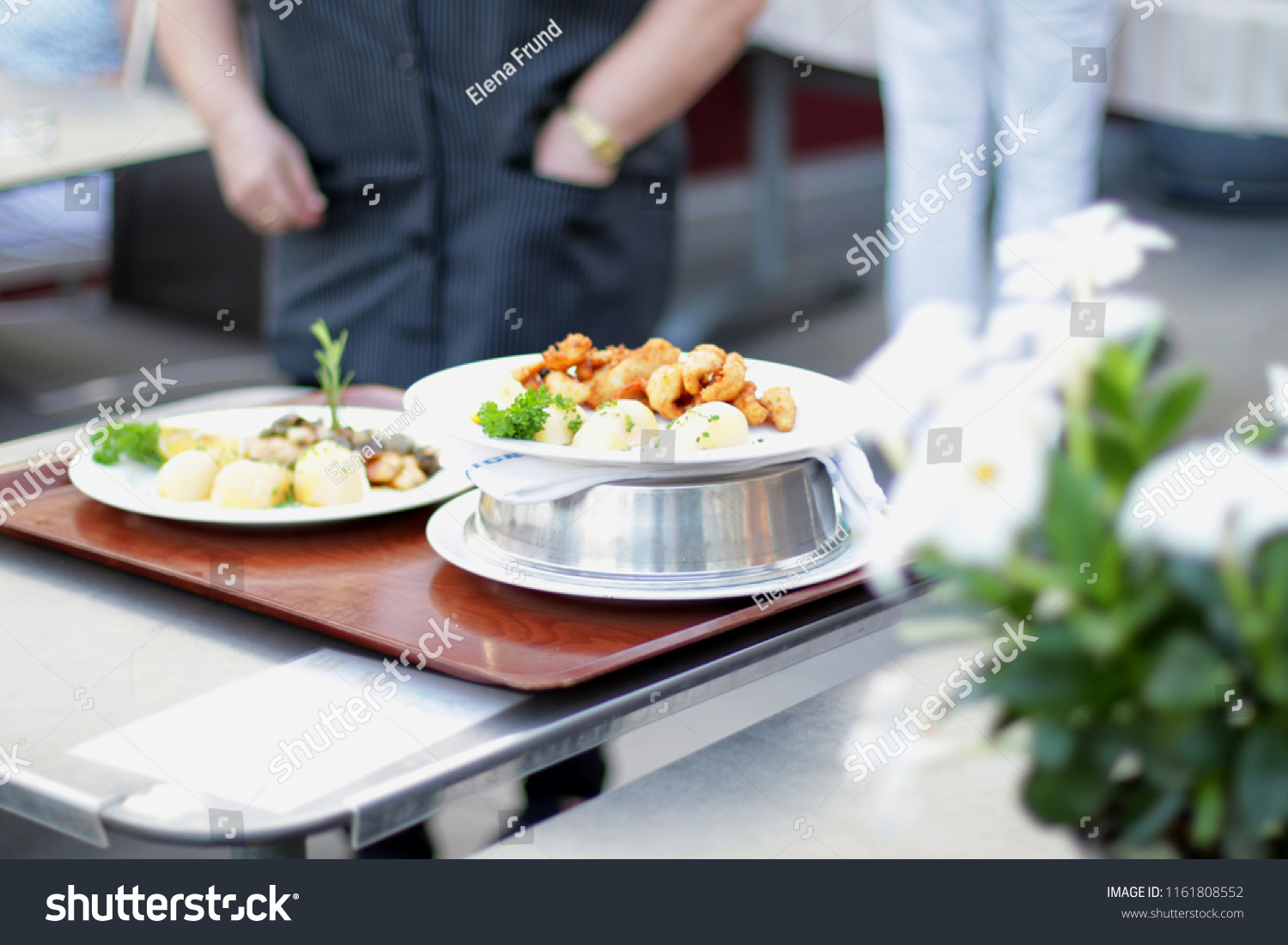 11 494 Hospital Tray Images Stock Photos Vectors Shutterstock   Stock Photo Waiter And A Tray Of Food 1161808552 