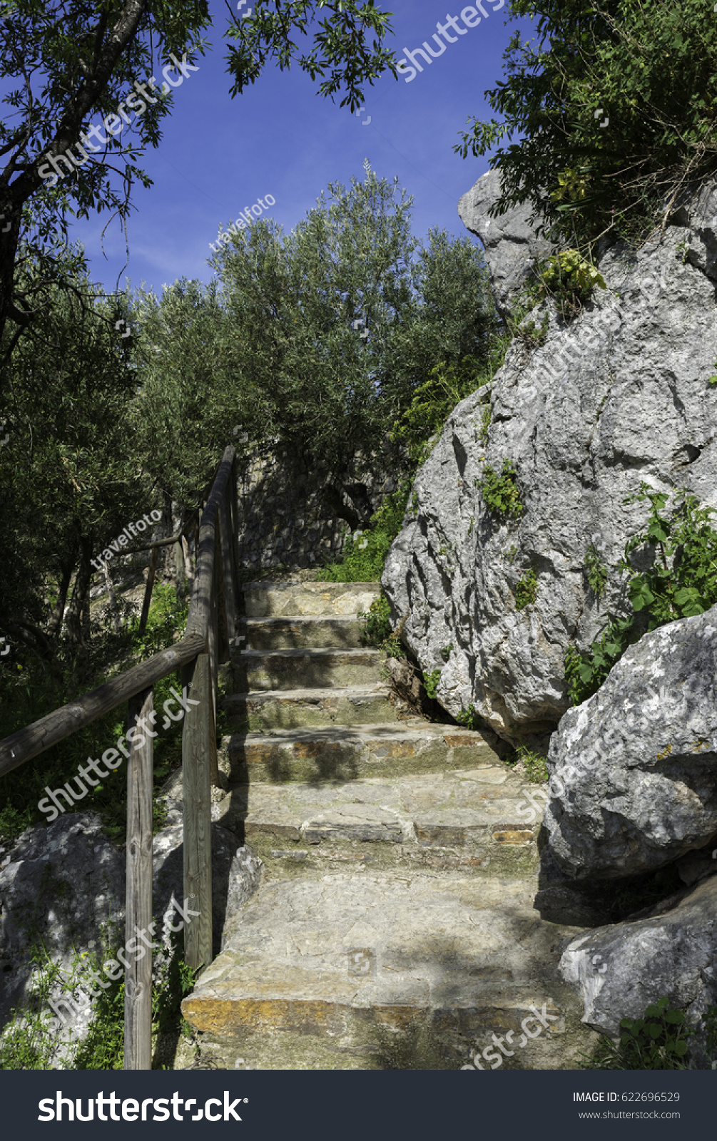 Walking Path Stairs Made Rocks Andalusia Stock Photo Edit Now 622696529