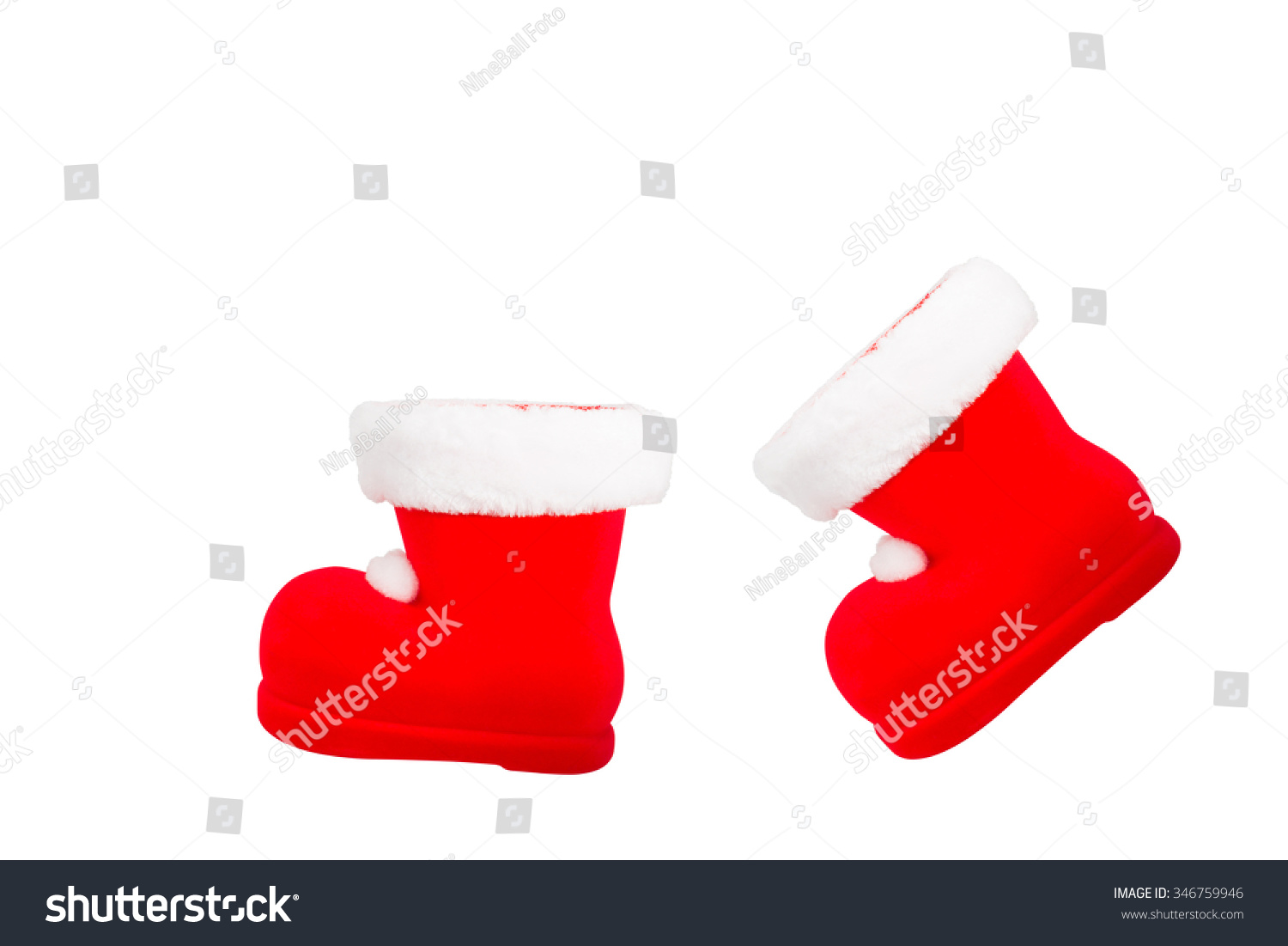 Walking Red Santa Boots Christmas Decoration Stock Photo Edit Now