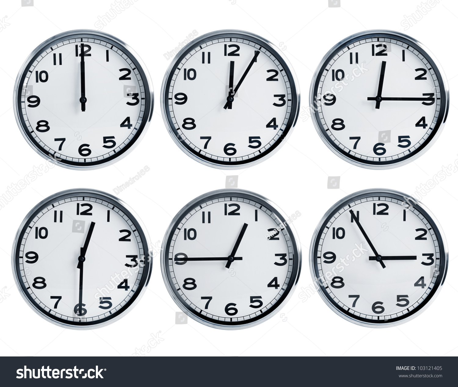 Wall Clocks Different Time On Dial Stock Photo 103121405 Shutterstock