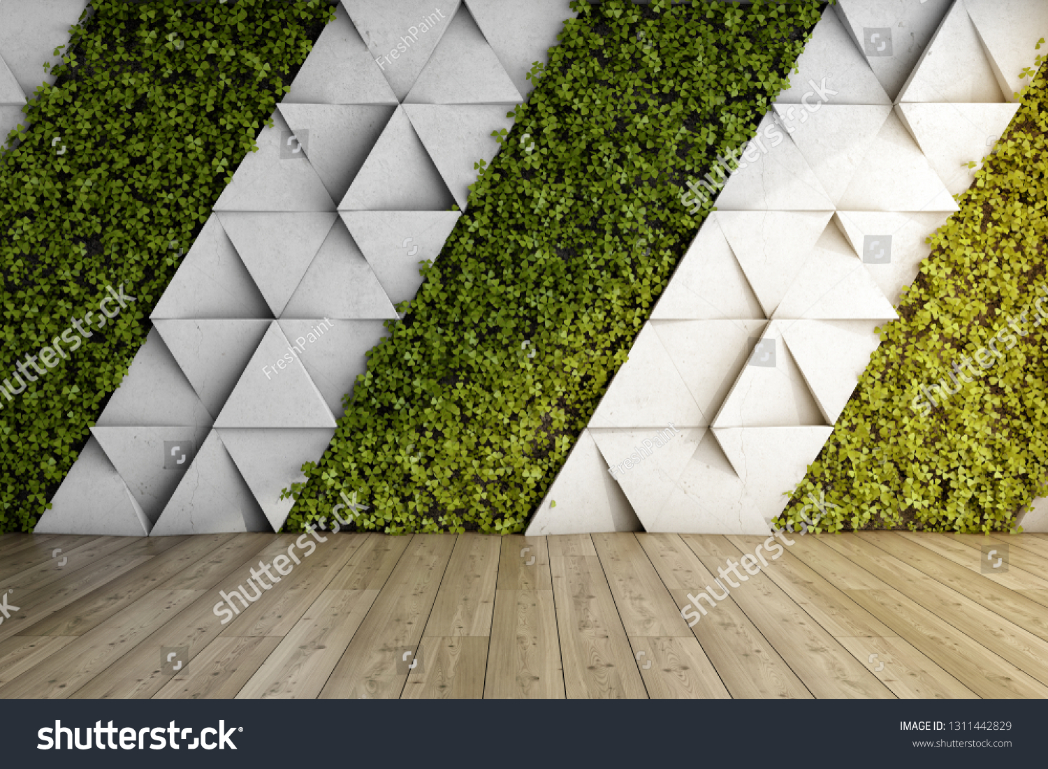 Wall Modern Interior Vertical Green Garden Stock Illustration 1311442829