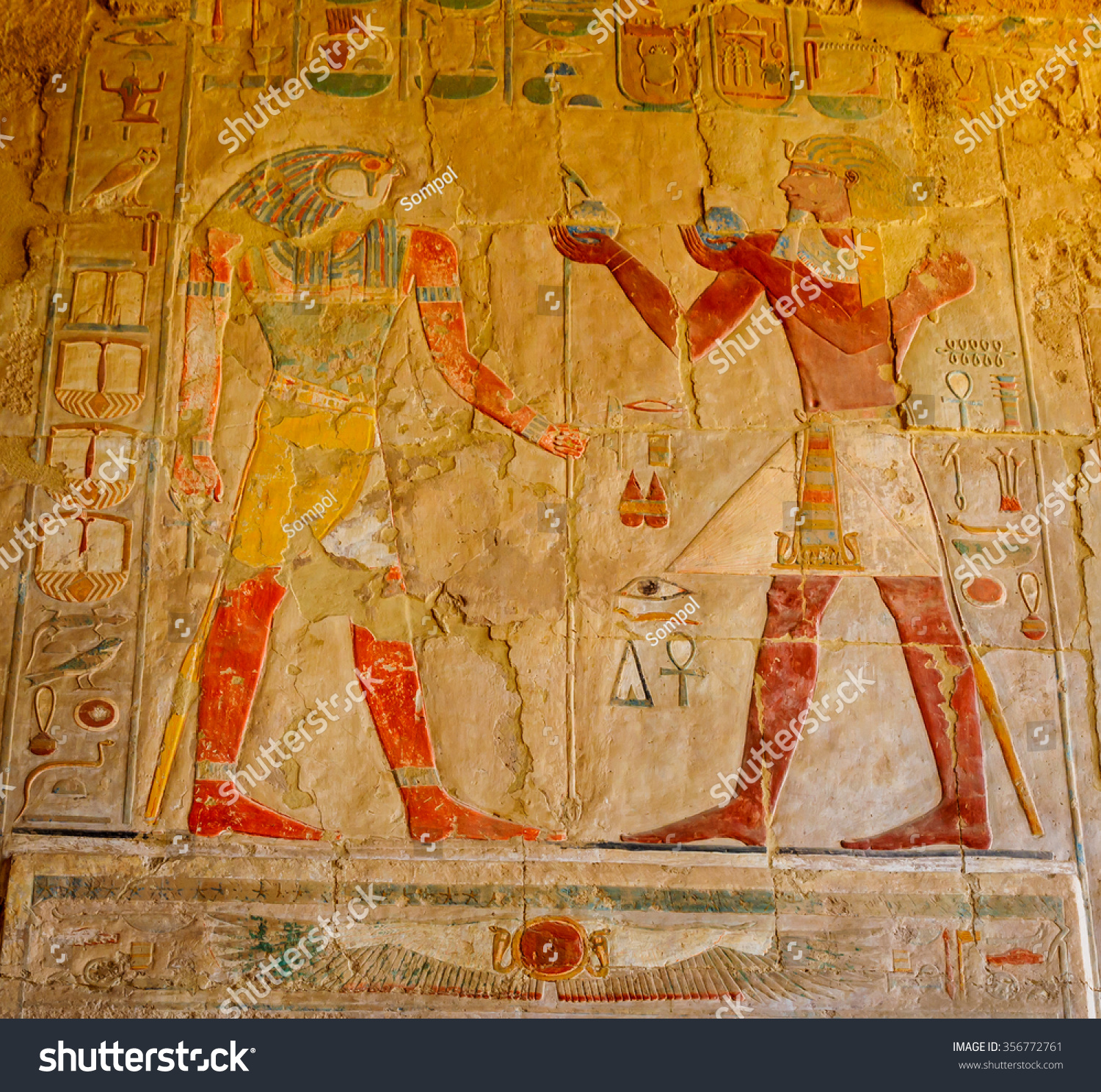 Wall In The Temple Of Hatchepsout Stock Photo 356772761 : Shutterstock