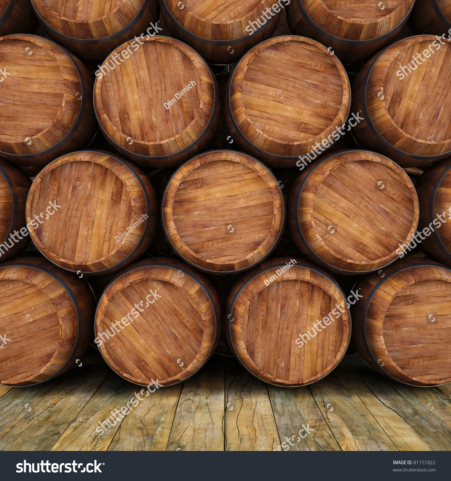 Wall Wooden Barrels Stock Illustration Shutterstock