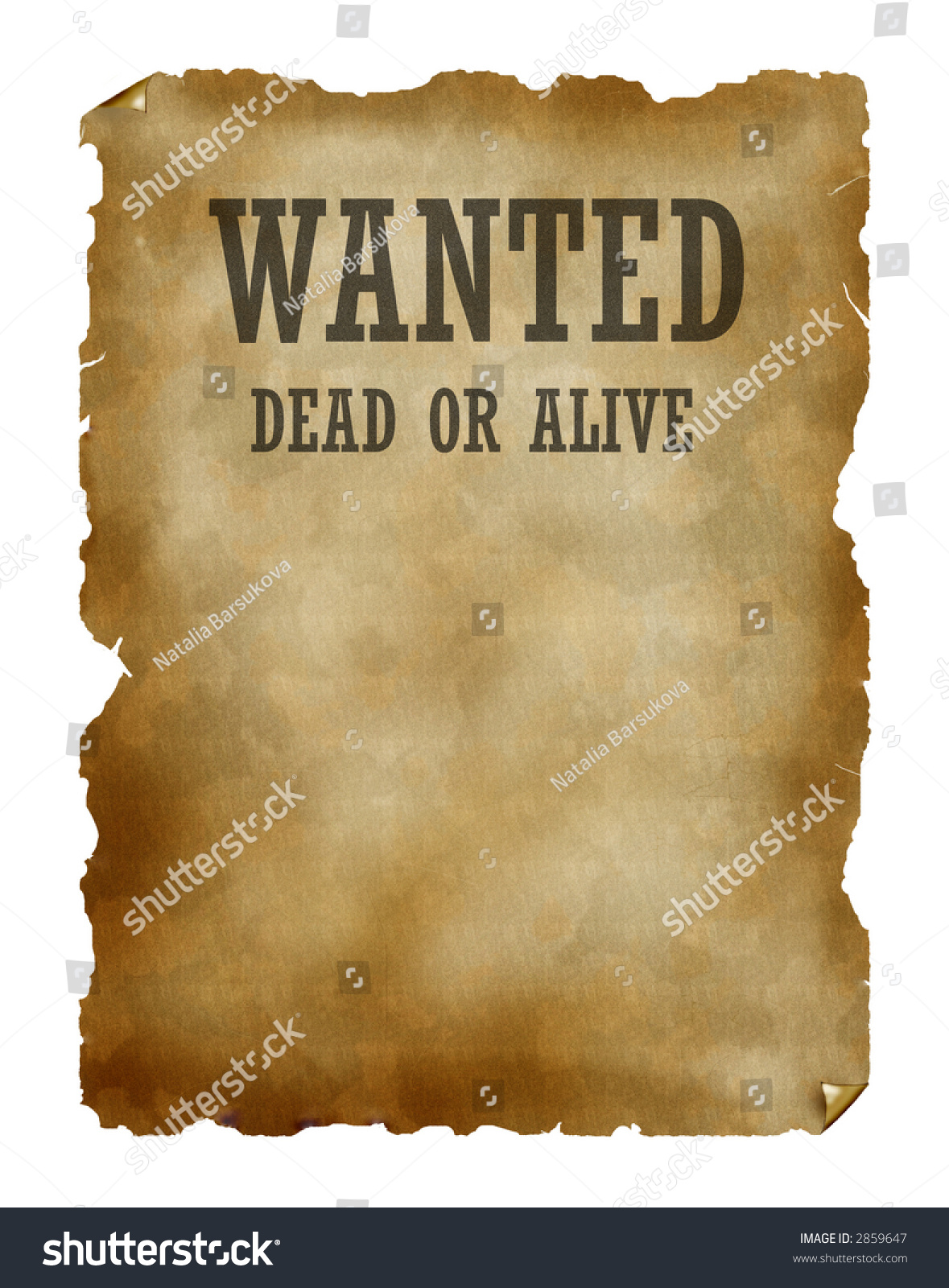 Wanted Dead Or Alive Stock Photo 2859647 : Shutterstock