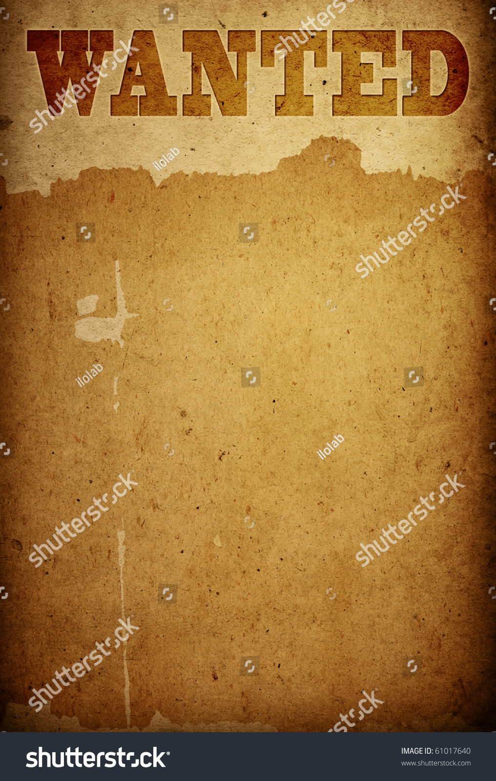 Wanted - Old Wanted Paper Textures With Space Stock Photo 61017640 ...