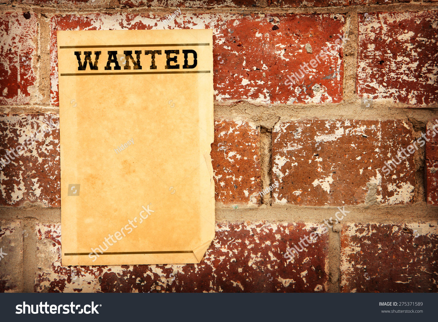 Wanted Poster On Wall Stock Photo 275371589 | Shutterstock