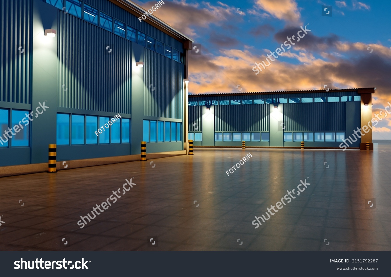 Warehouse Buildings Rent Rental Premises Storage Stock Illustration