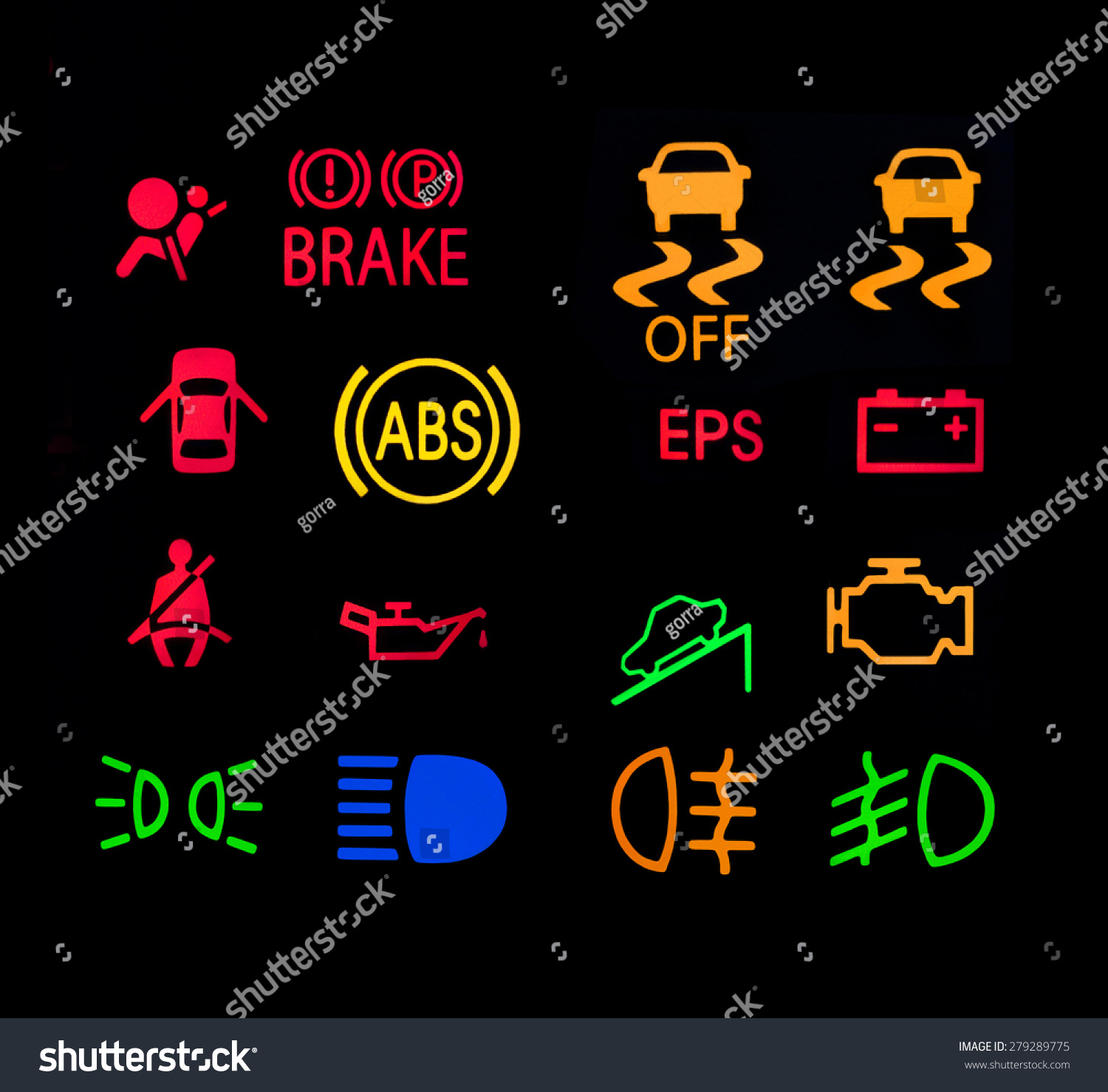 Warning Lights In The Car Stock Photo 279289775 : Shutterstock