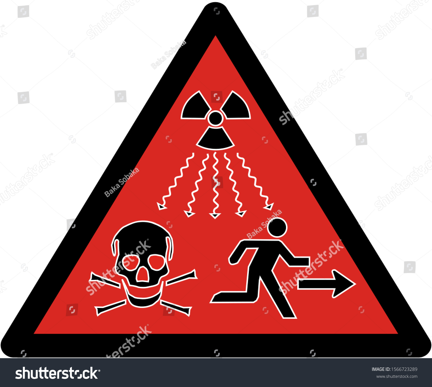 Warning Sign Ionizing Radiation Poster Stock Illustration 1566723289