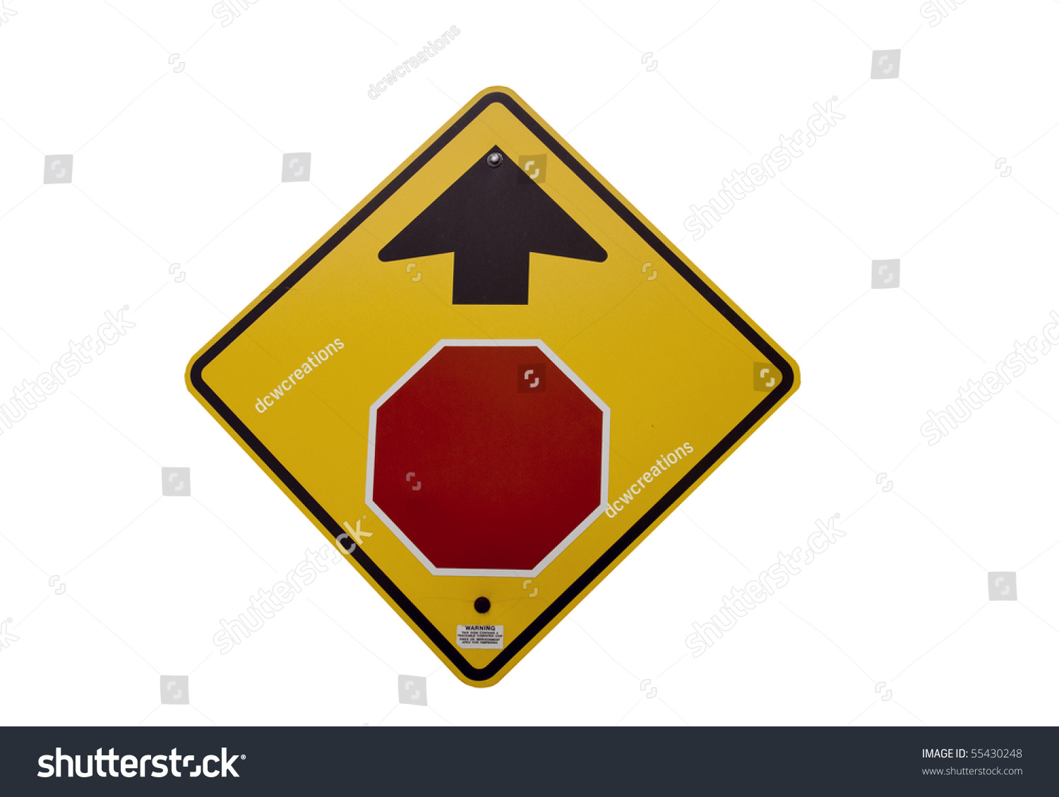 Warning Sign Stop Ahead Isolated Clipping Stock Photo (Edit Now) 55430248