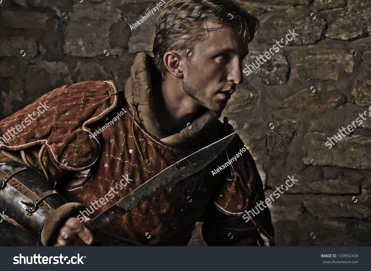 Warrior Holding His Knife Stock Photo 109952438 : Shutterstock