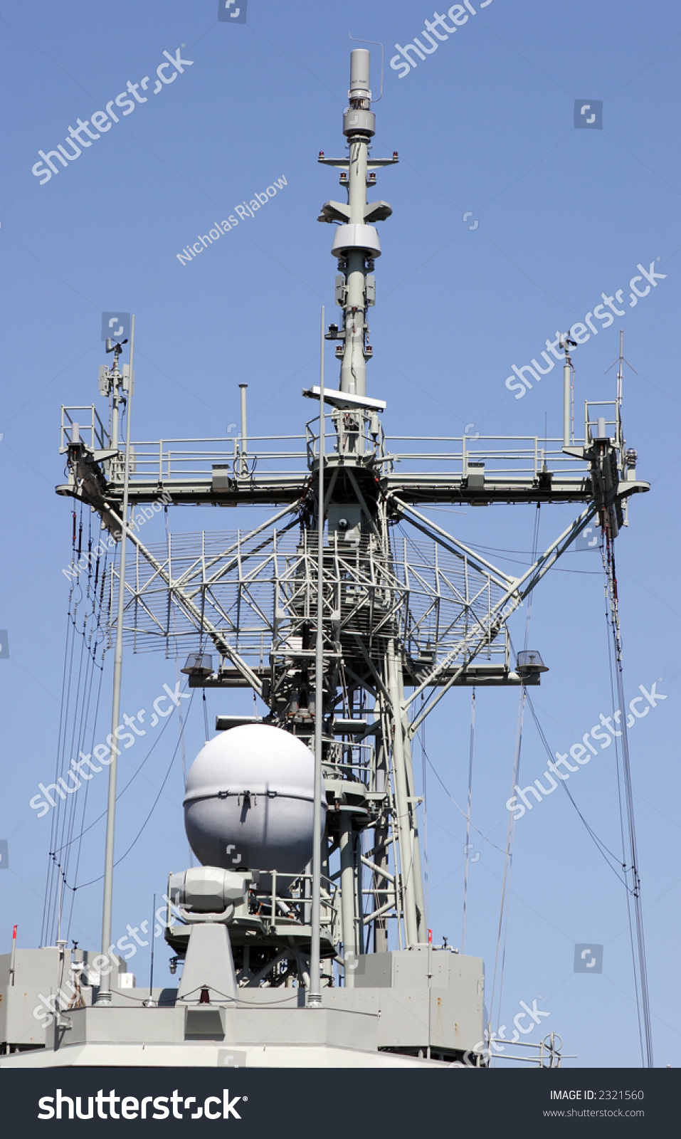 Warships Radar And Comms Tower Stock Photo 2321560 : Shutterstock