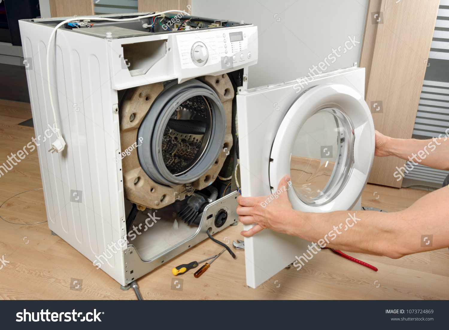 Washing Machine Repair Stock Photo Edit Now 1073724869