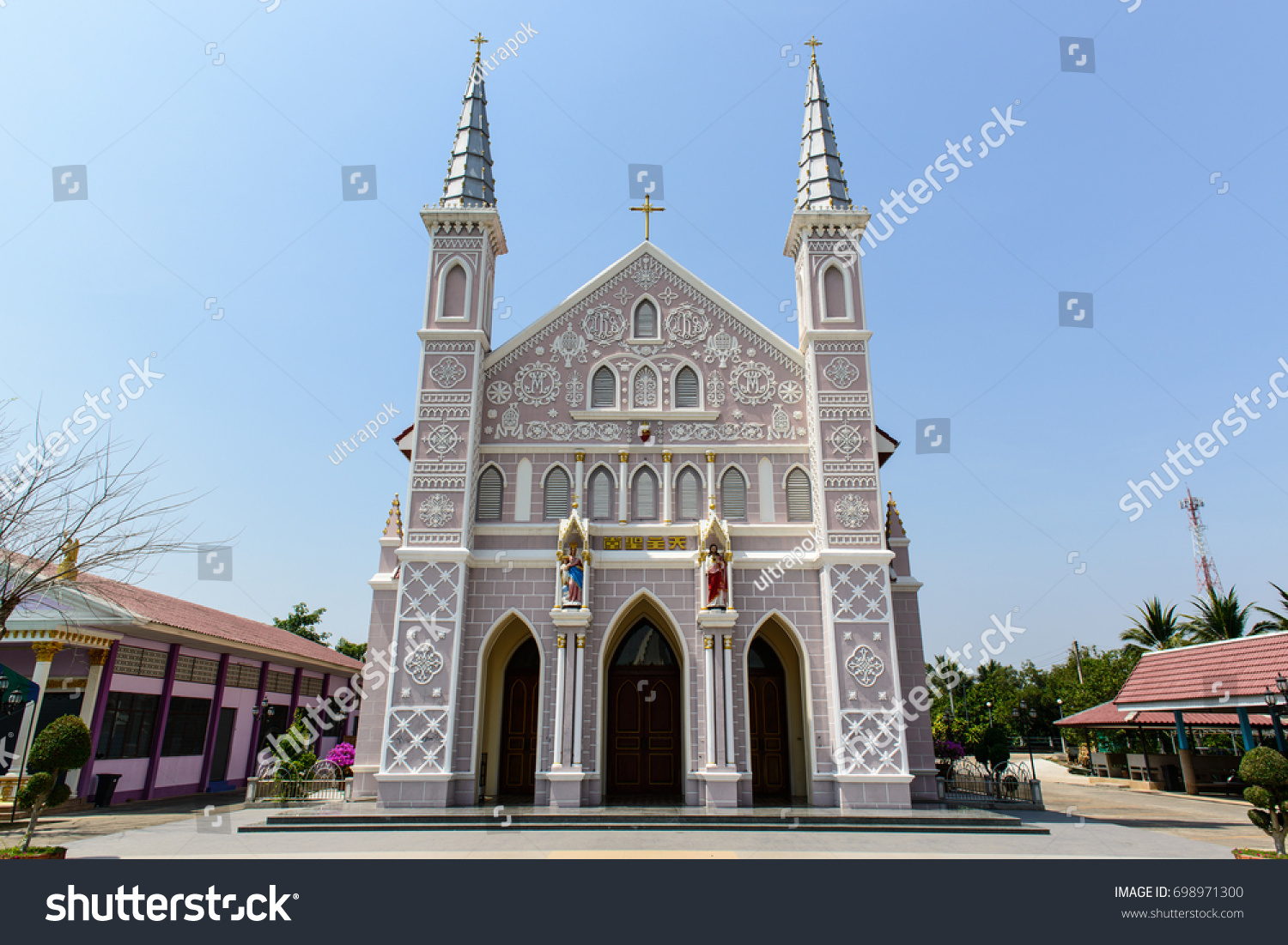 Wat Phrachristphraharuthai Catholic Church Which Built Stock Photo