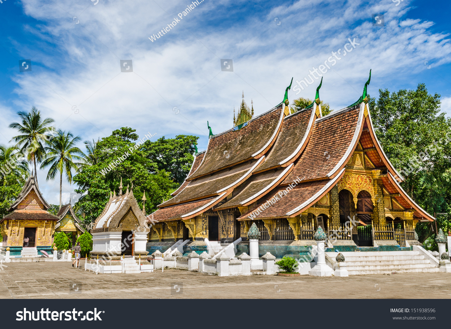 Wat Xieng Thong Temple,Luang Pra Bang, Laos Stock Photo 151938596 ...