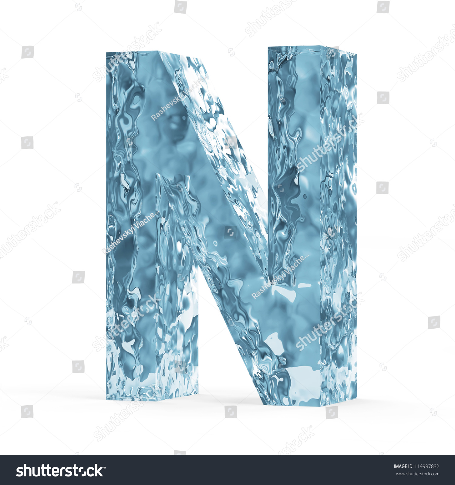 Water Alphabet Isolated On White Background (Letter N) Stock Photo ...