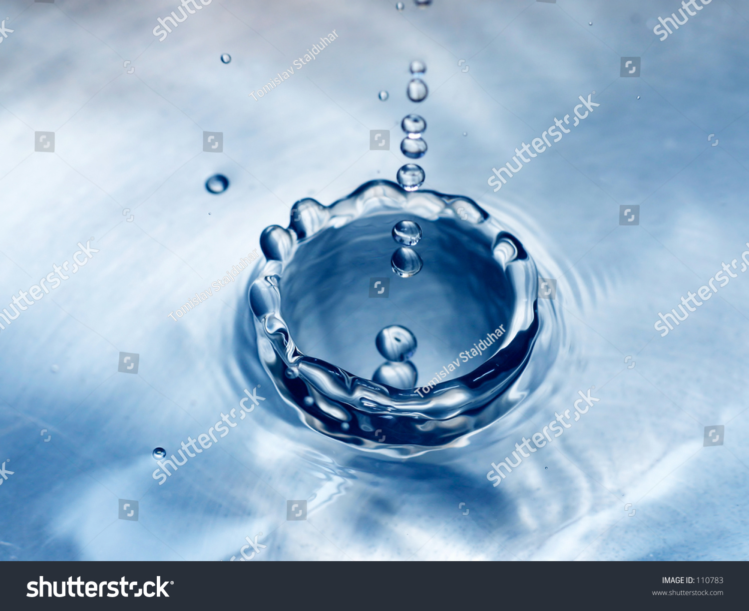 Water Droplets Blue Stock Photo 110783 : Shutterstock