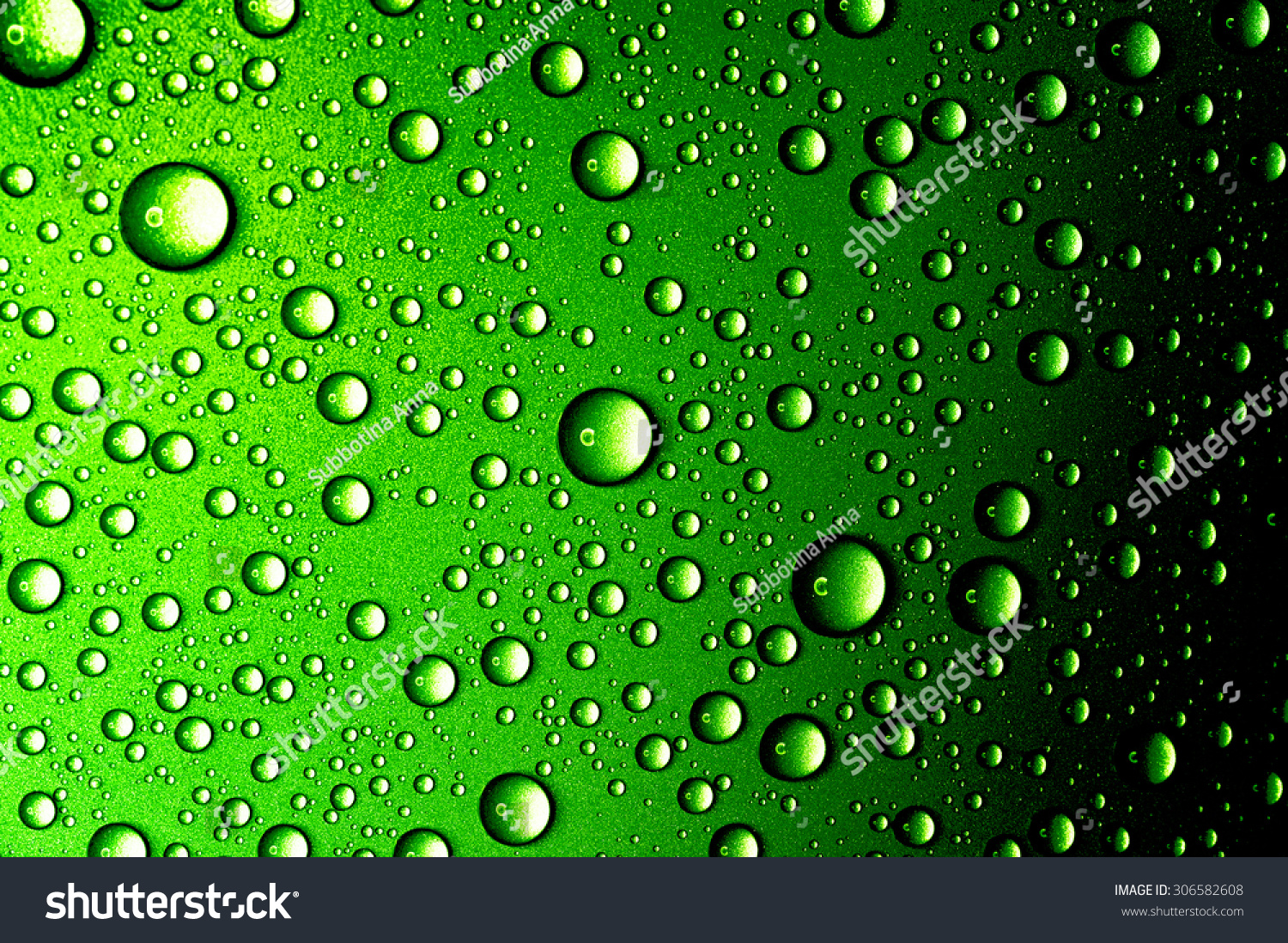 Water Drops Close Up. Abstract Green Background Of Waterdrops, Droplets ...