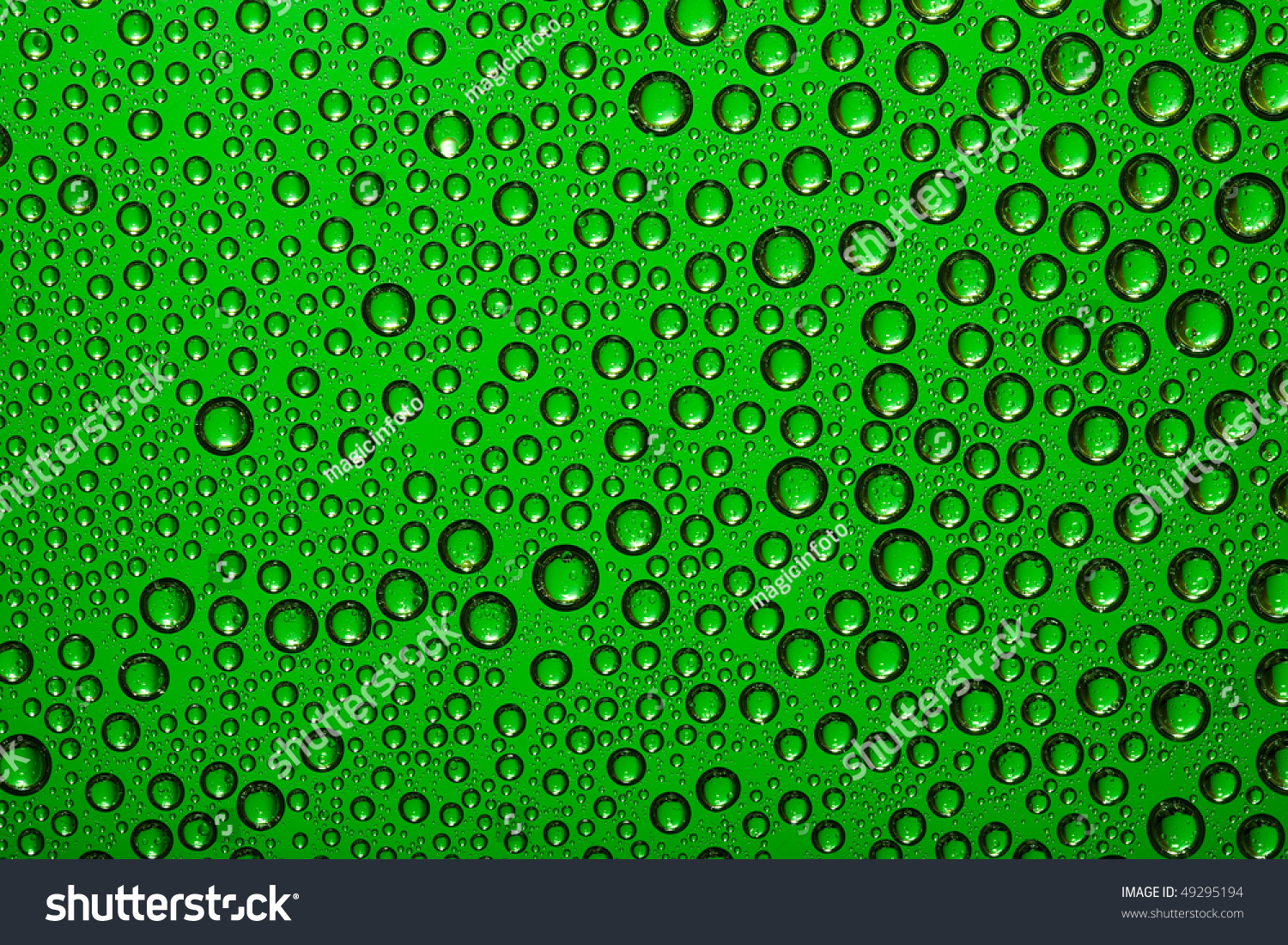 Water Drops On Green Glass Stock Photo 49295194 : Shutterstock